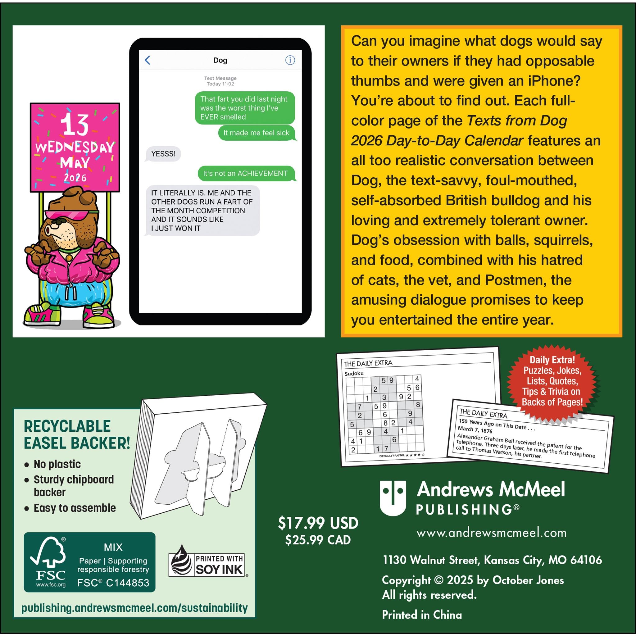 Calendrier en boîte Texts From Dog 2026