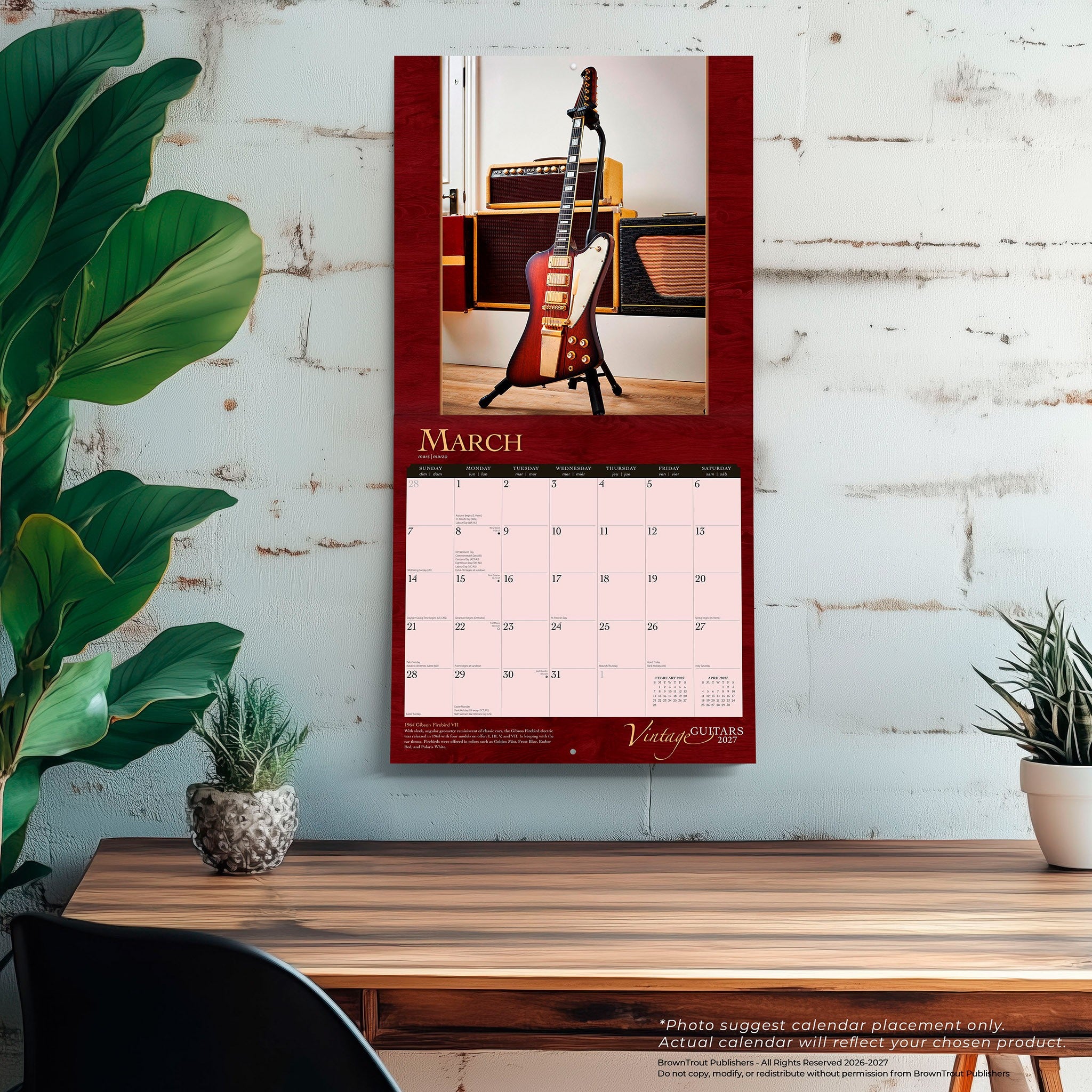 Vintage Guitars 2027 Wall Calendar