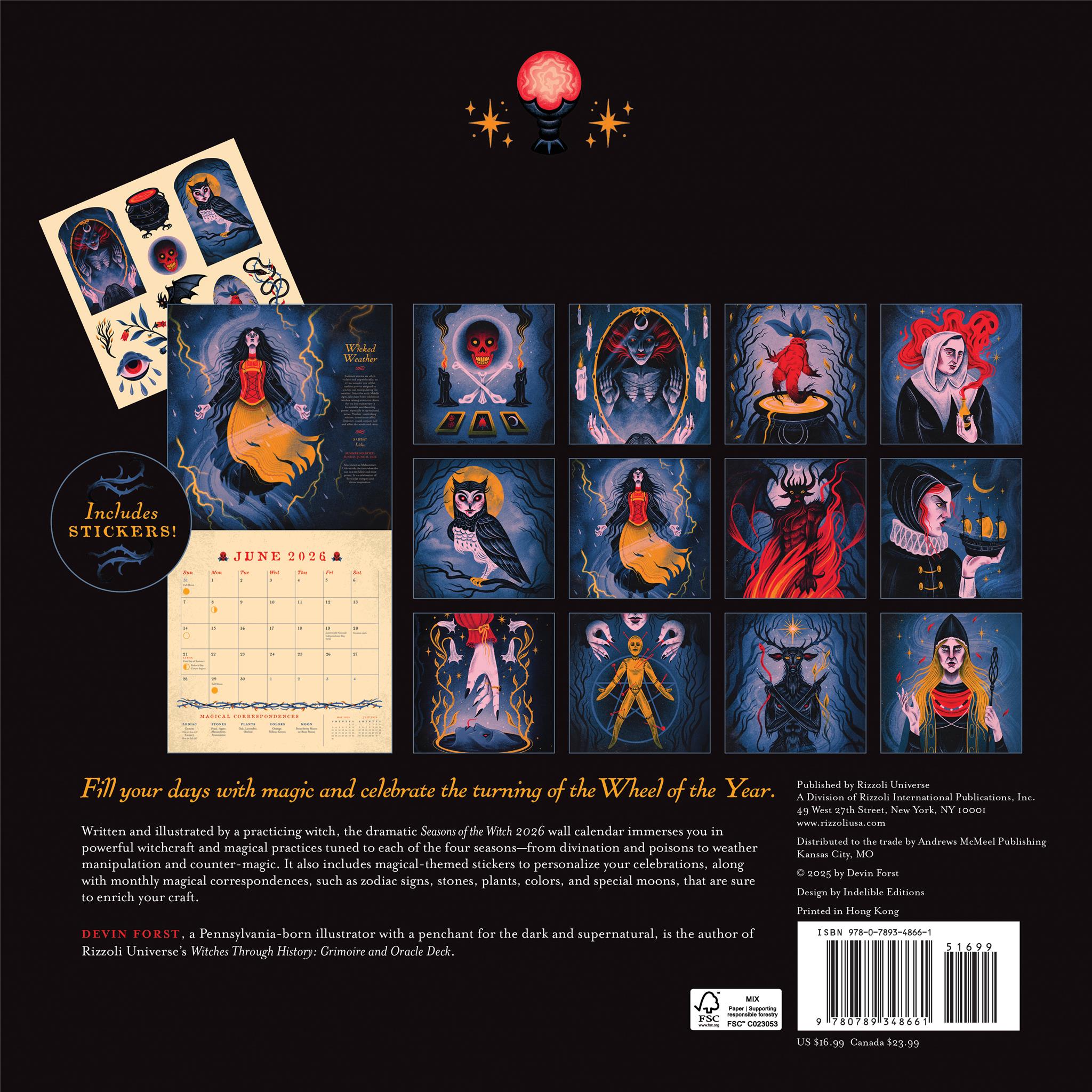 Calendrier mural Seasons Of The Witch 2026