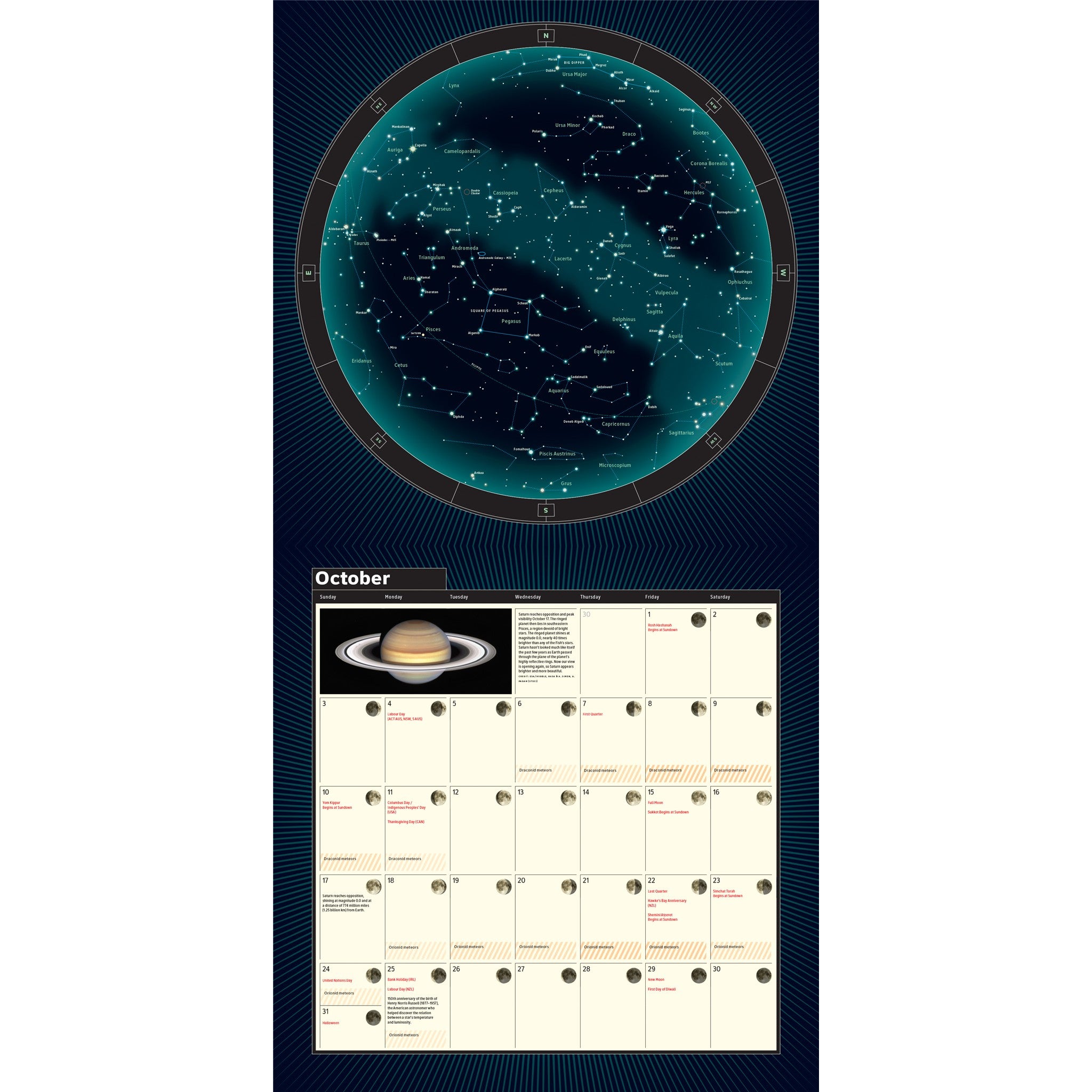 Calendrier mural 2027 Une année du ciel nocturne