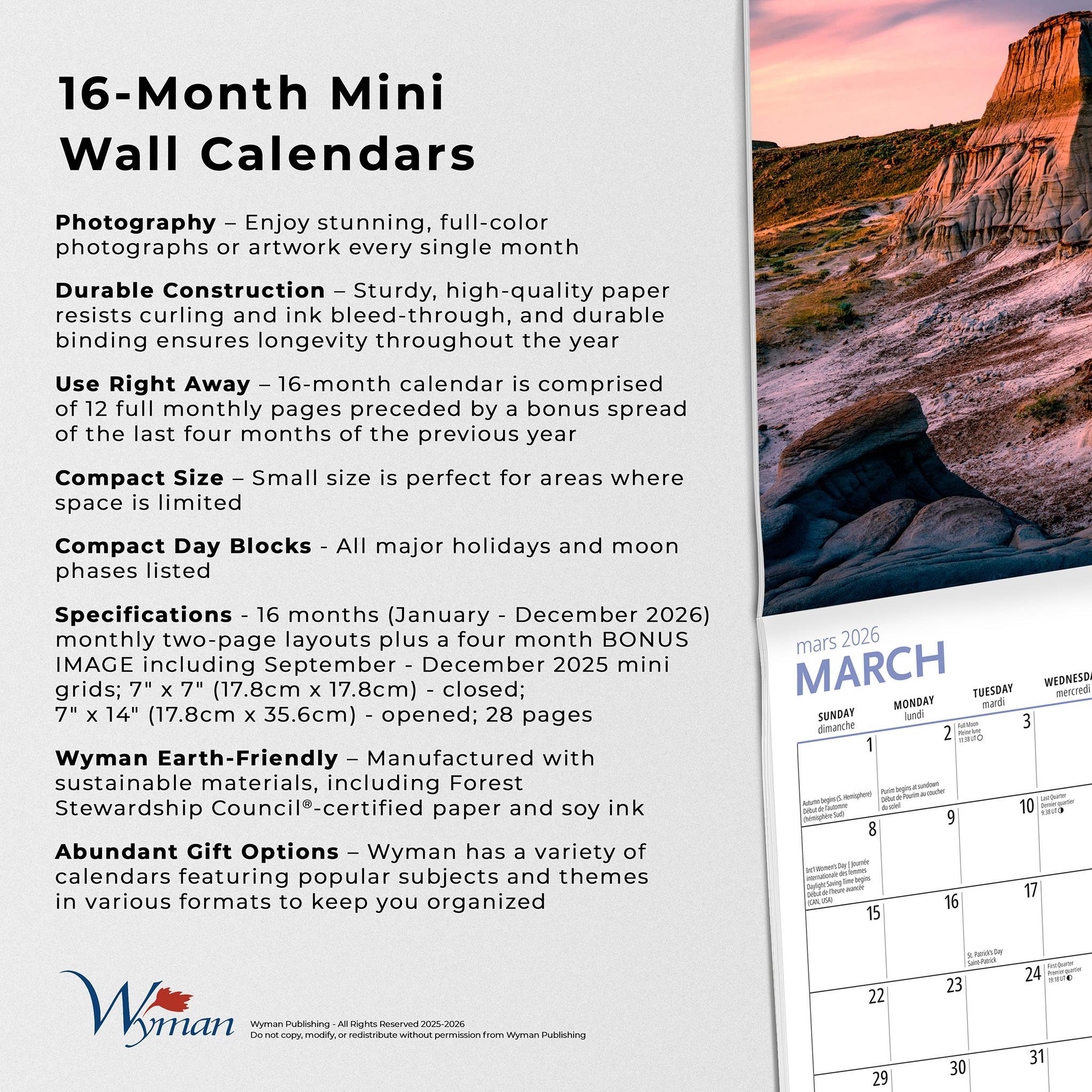 Mini-calendrier des parcs canadiens de Canadian Geographic 2026