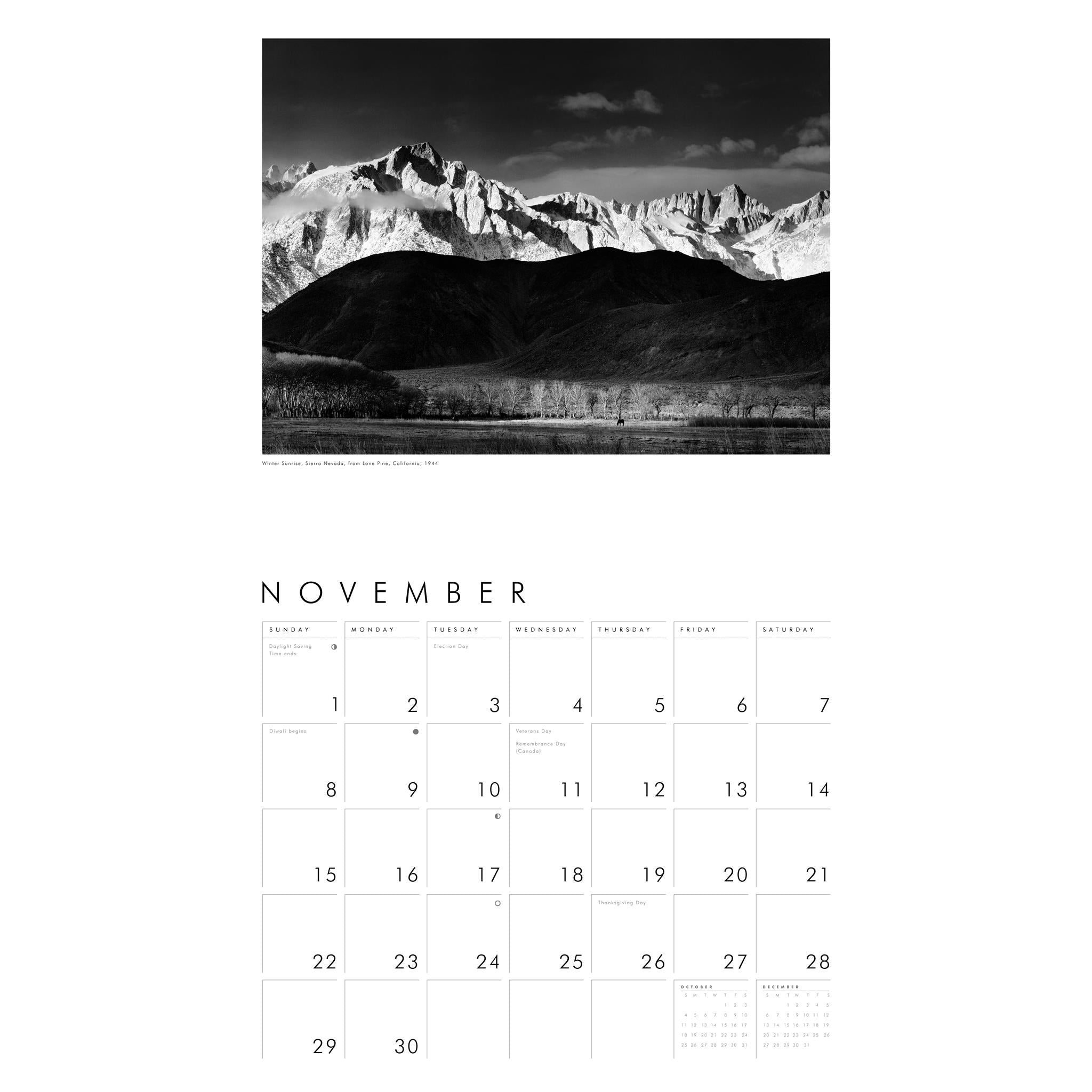 Ansel Adams Wall 2026 Calendar