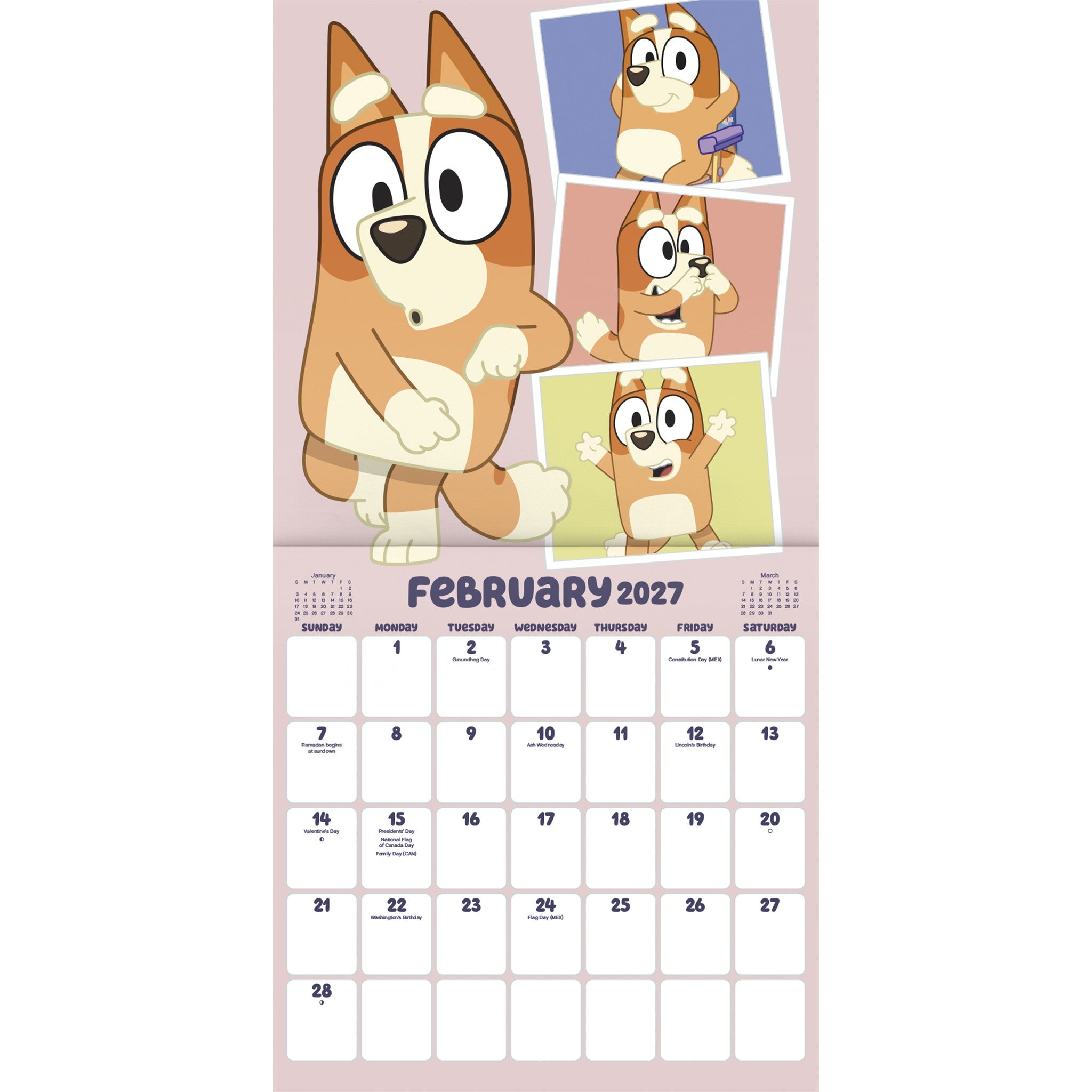 Bluey Exclusive with Decal 2027 Wall Calendar