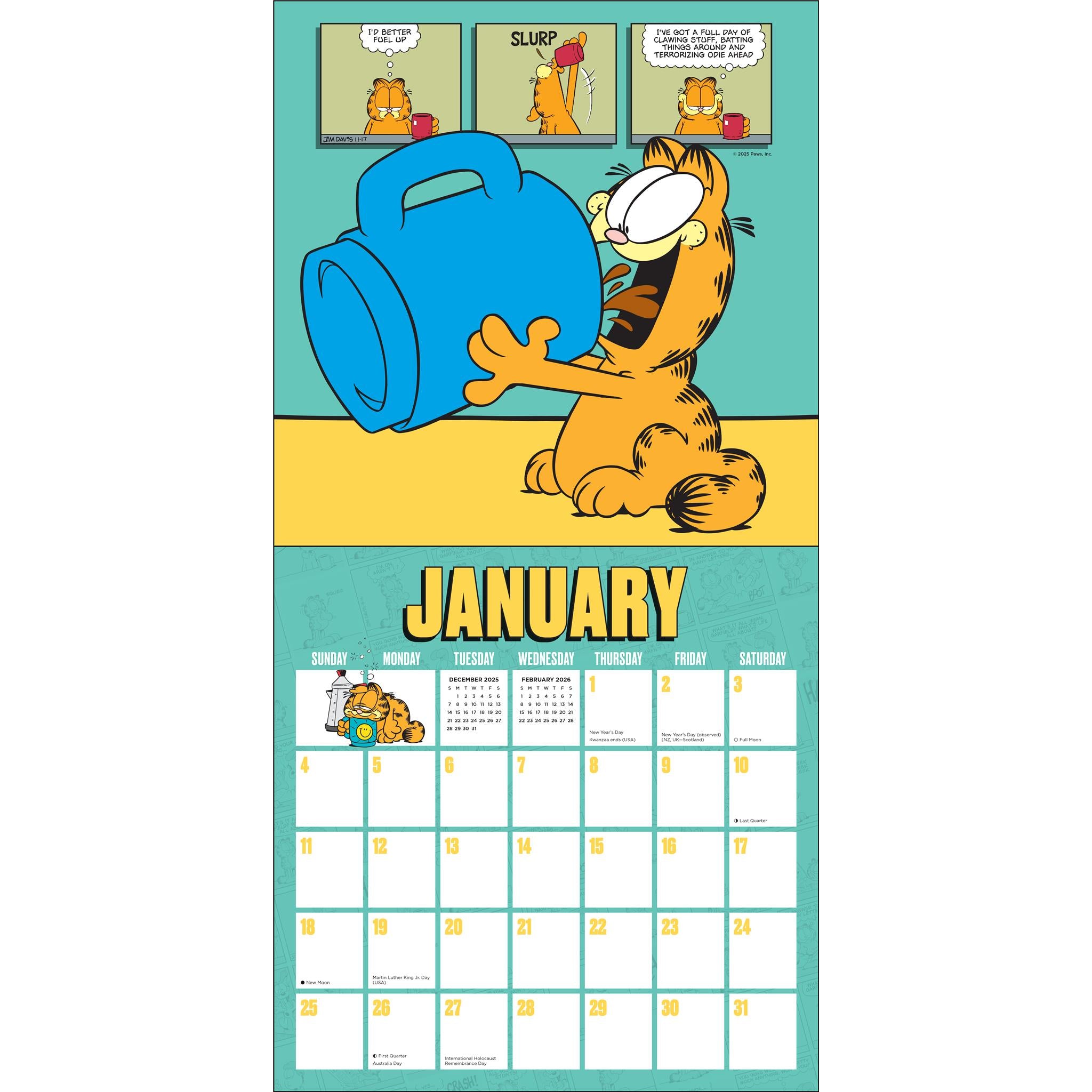 Calendrier mural Garfield 2026