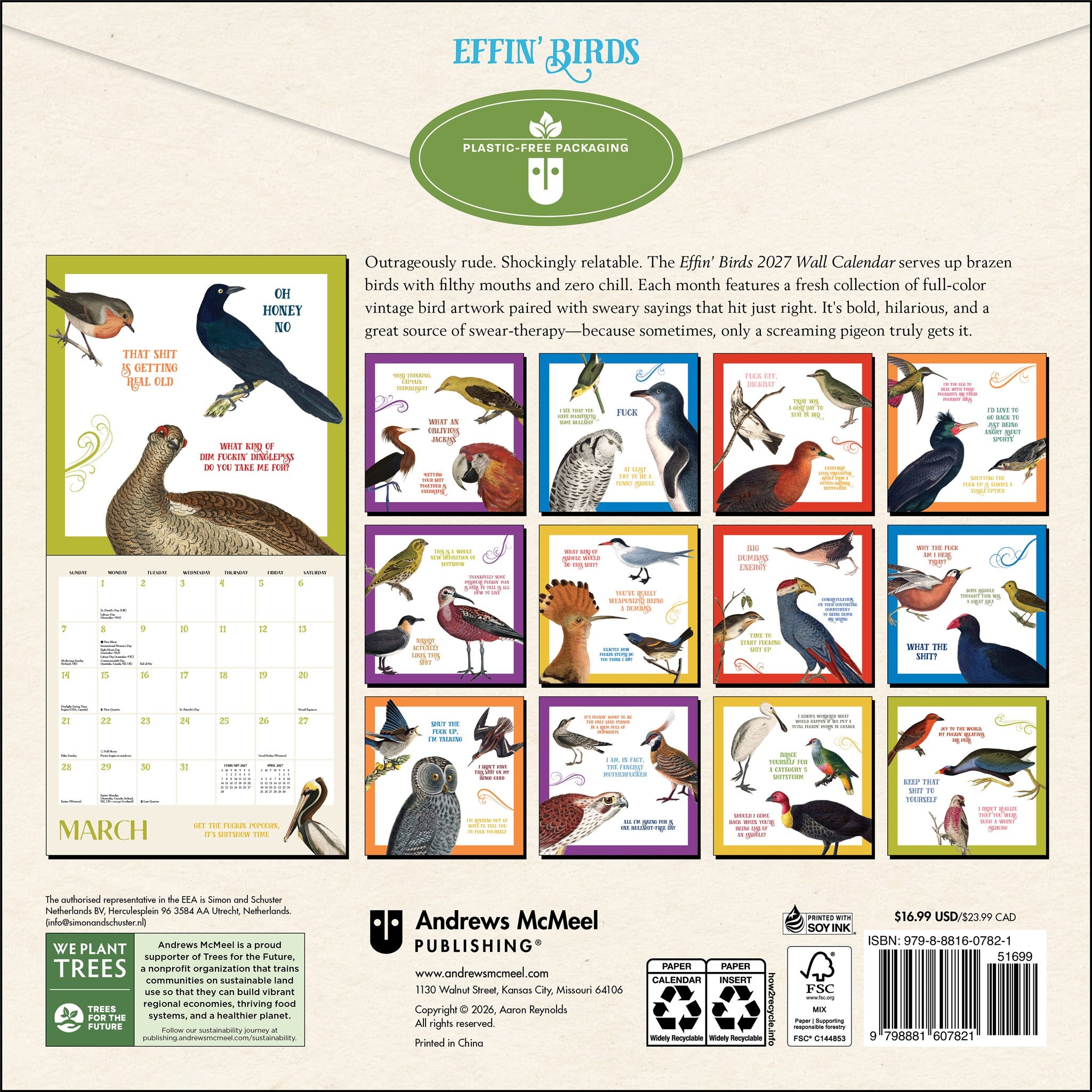 Calendrier mural Effin' Birds 2027