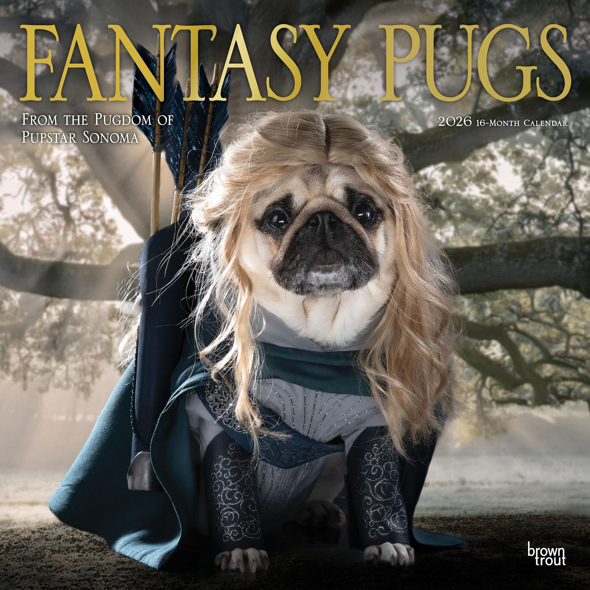 Calendrier mural Fantasy Pugs 2026