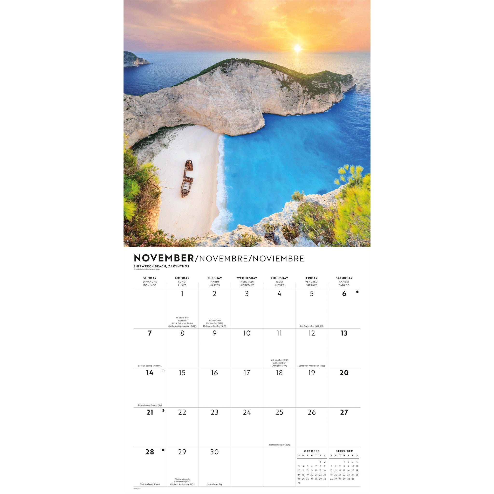 Calendrier mural 2027 – Îles grecques