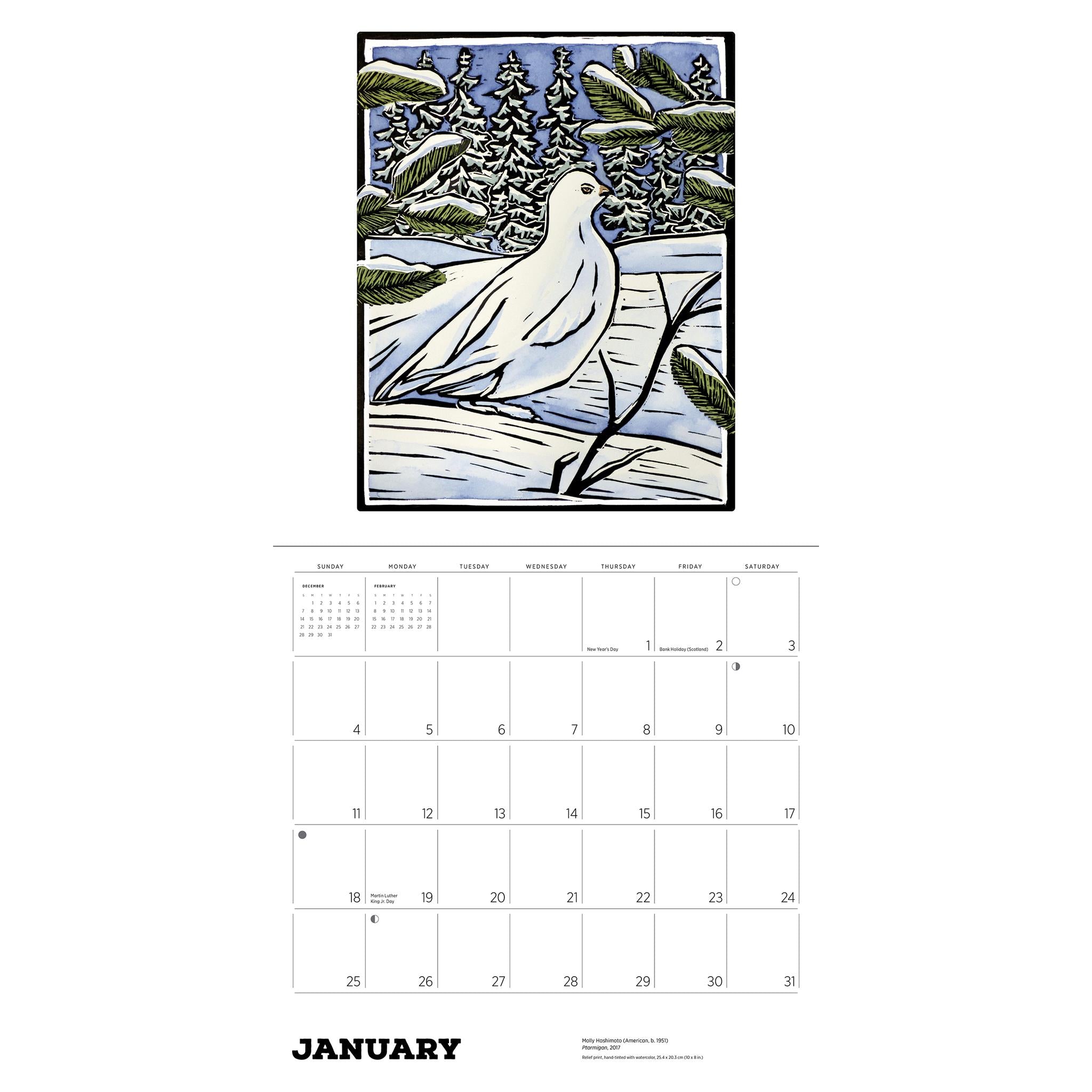 Calendrier mural Molly Hashimoto Oiseaux 2026