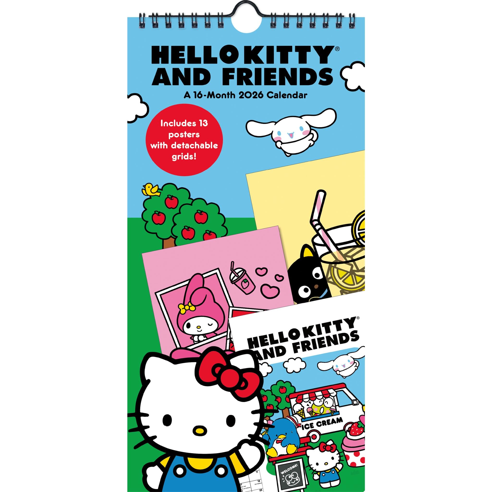 Calendrier mini-poster Hello Kitty et ses amis 2026