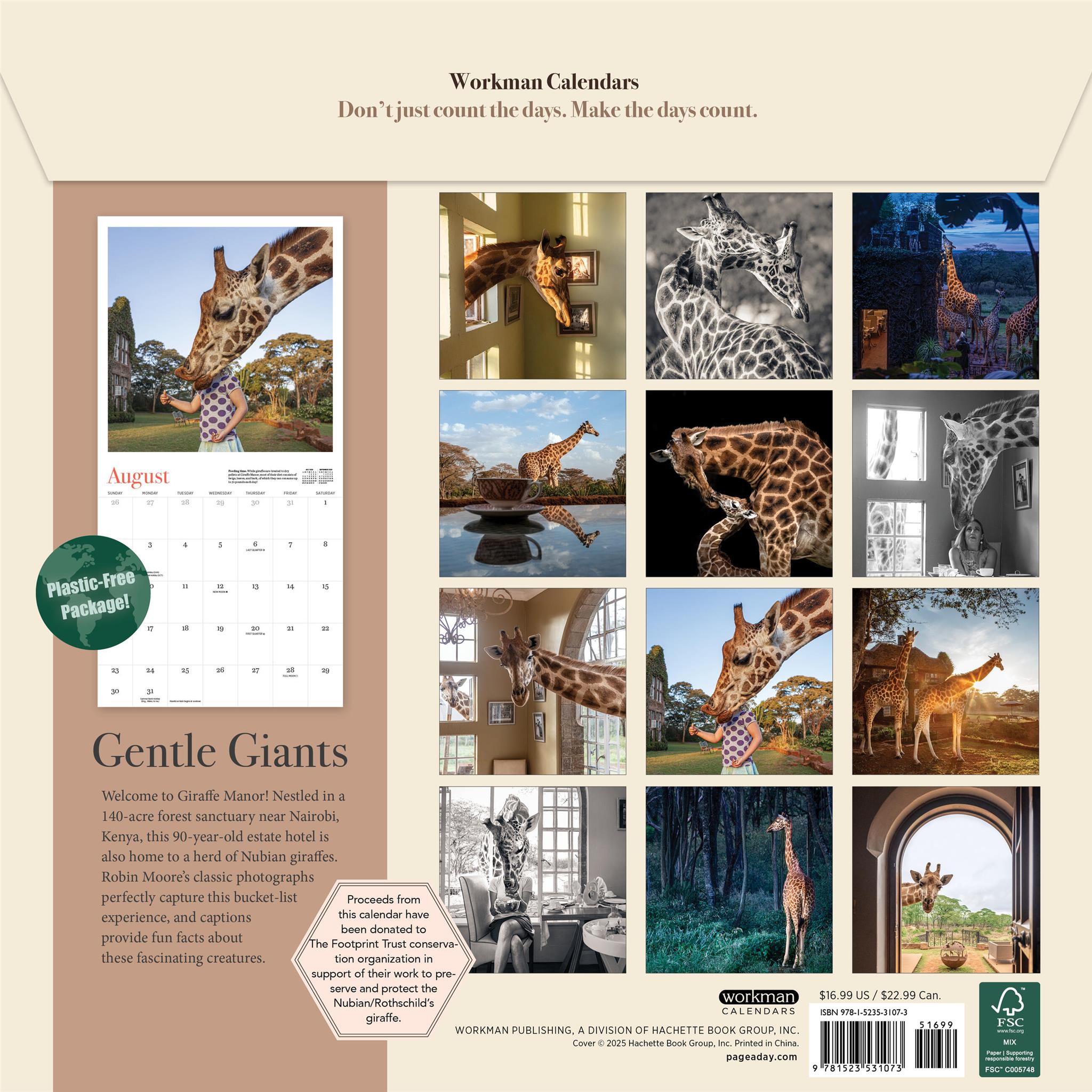 Giraffe Manor 2026 Wall Calendar - Online Only