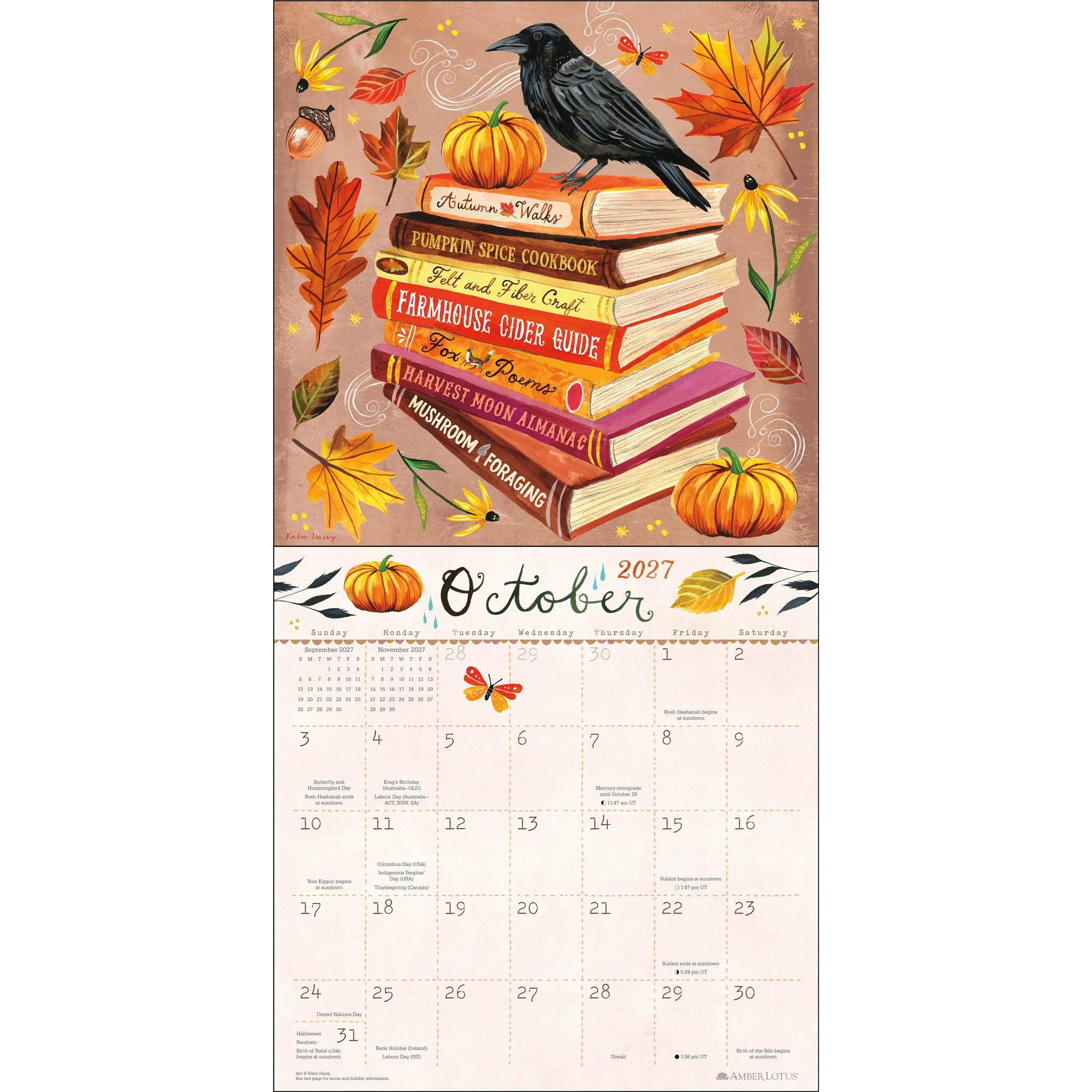 Calendrier mural Katie Daisy 2027 – En ligne seulement