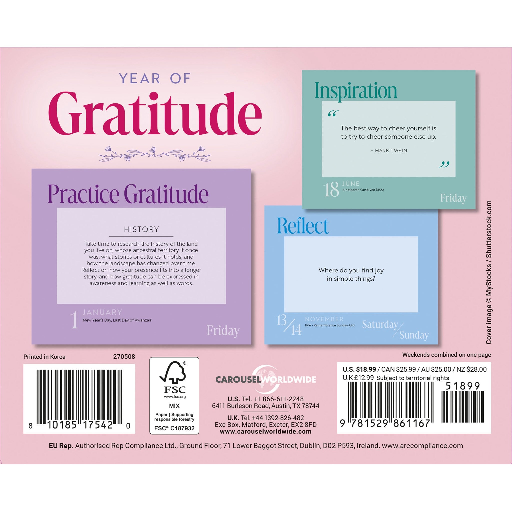 Calendrier de l'Avent 2027 "Année de gratitude"