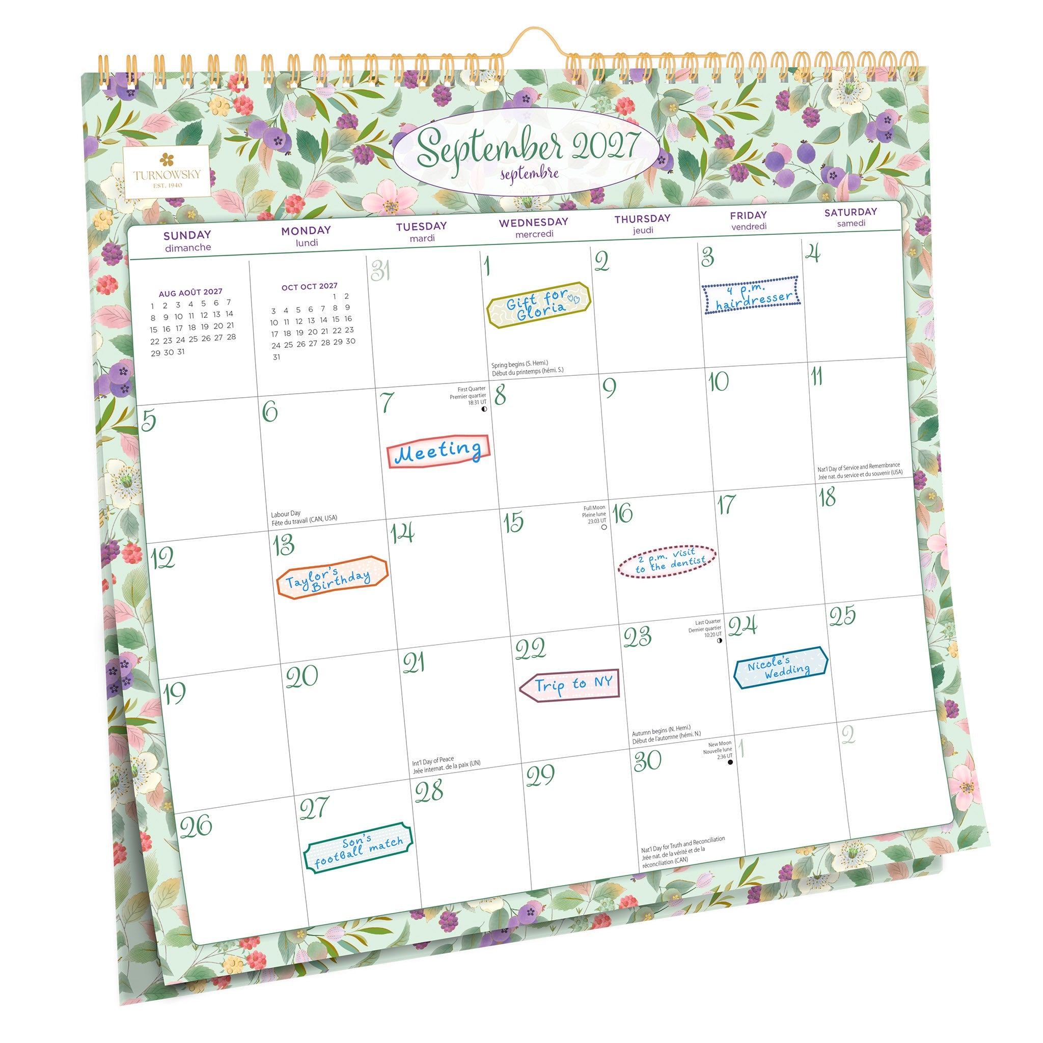 Turnowsky House Bilingual 2027 Wall Calendar