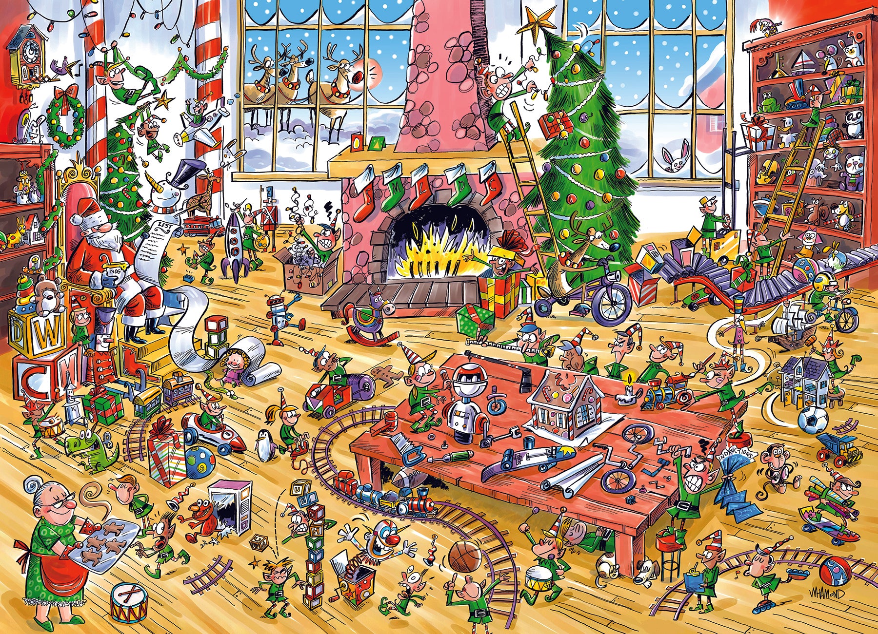 Puzzle de 1000 pièces DoodleTown « Les elfes au travail » - Disponible uniquement en ligne