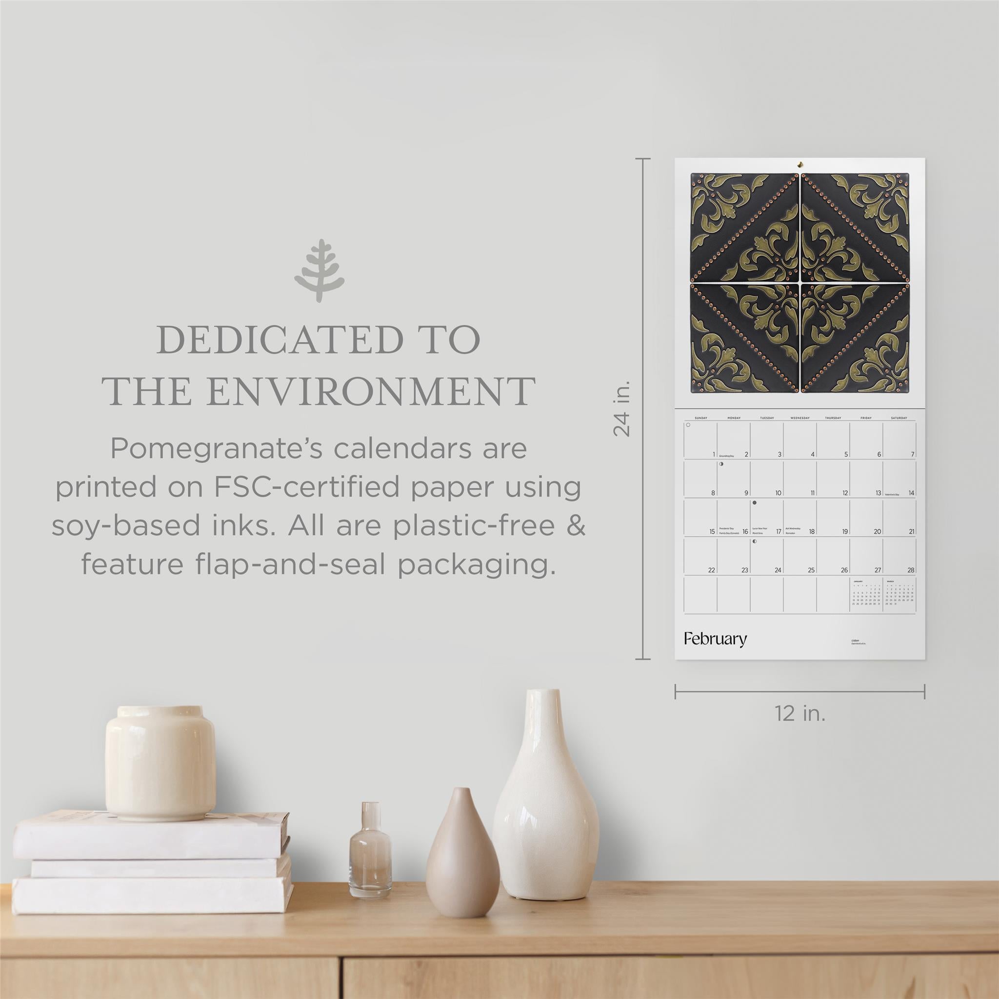 Calendrier mural Arts and Crafts Tiles 2026 - Disponible uniquement en ligne