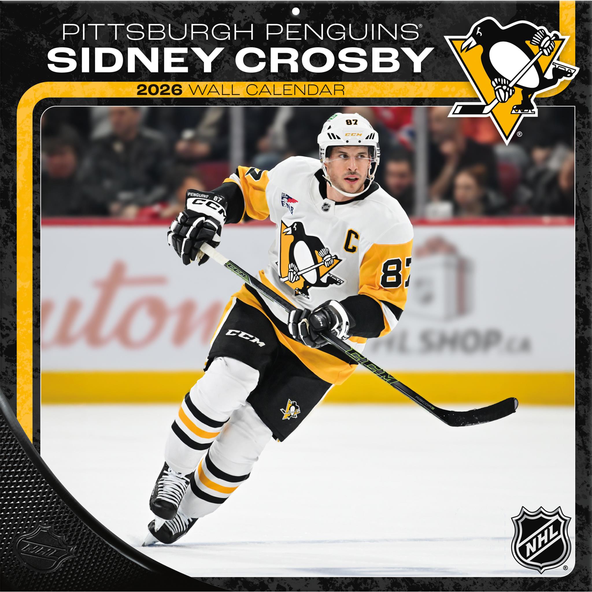 Calendrier mural 2026 de Sidney Crosby, Penguins de Pittsburgh (NHL)