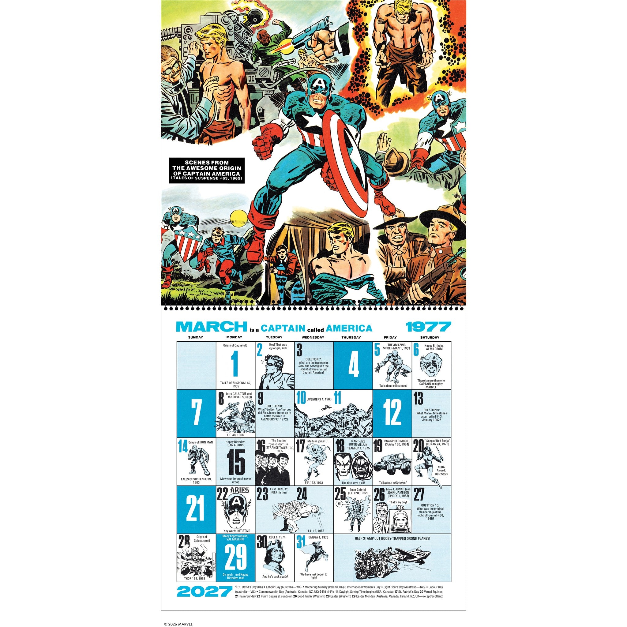 Marvel Comics Memory Album 1997 Classic 2027 Wall Calendar