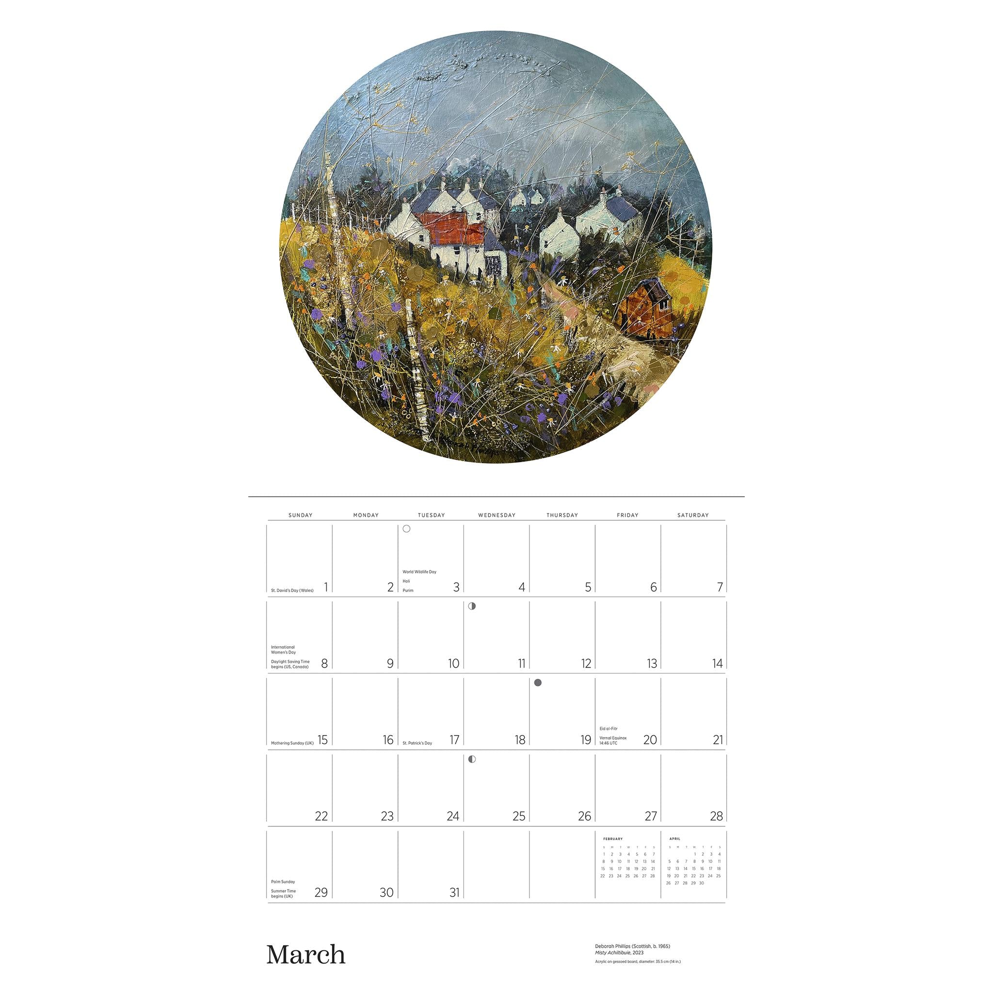 Calendrier mural Écosse 2026 « L’art de Deborah Phillips » - Disponible uniquement en ligne