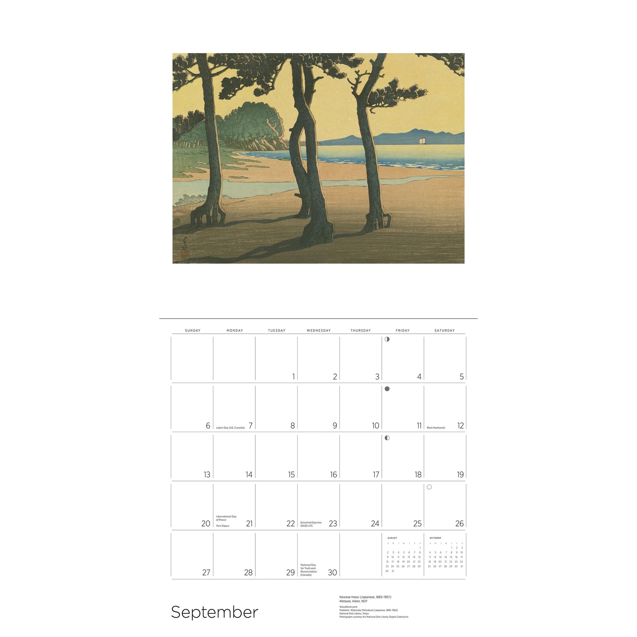 Calendrier mural Kawase Hasui 2026