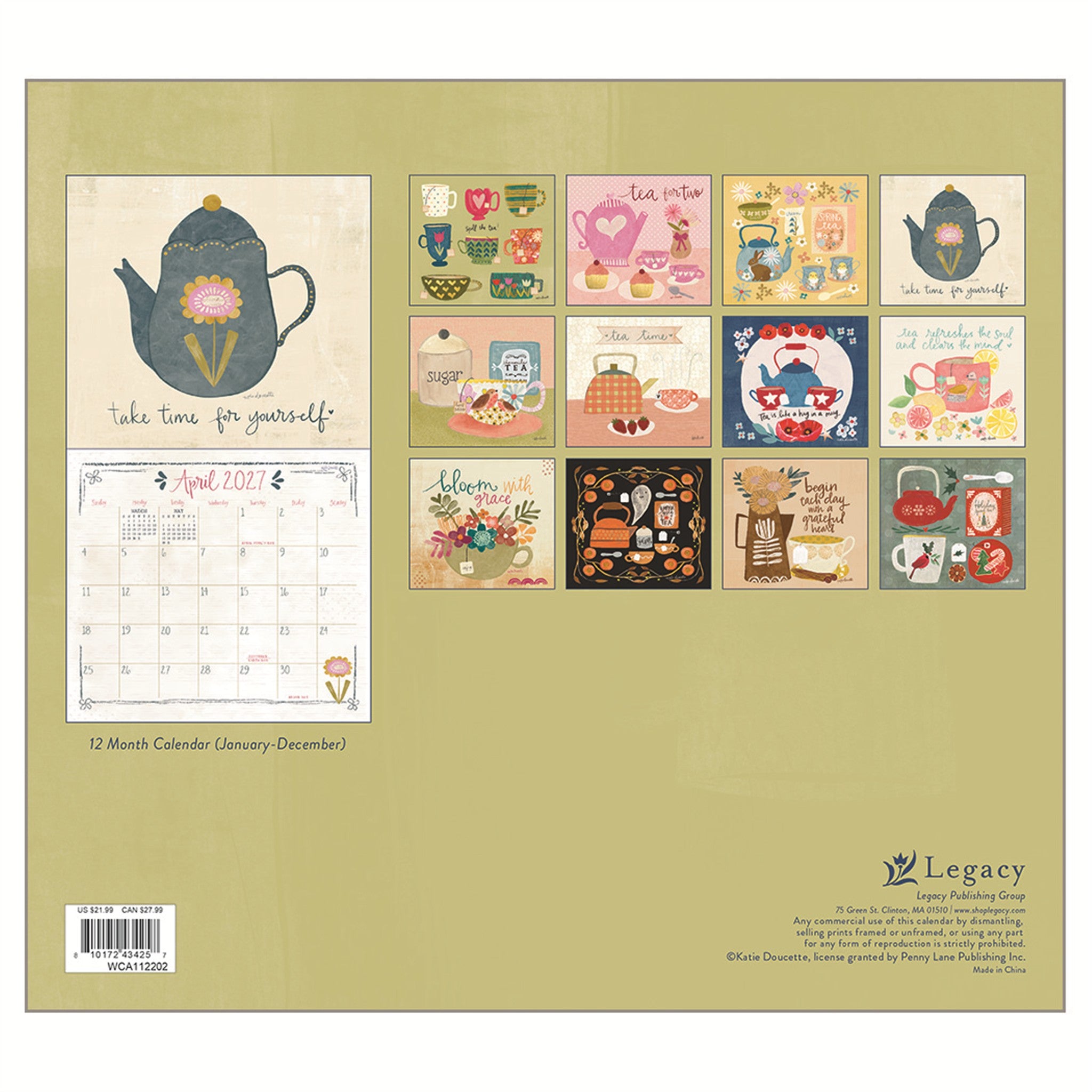 Calendrier mural Thé 2027