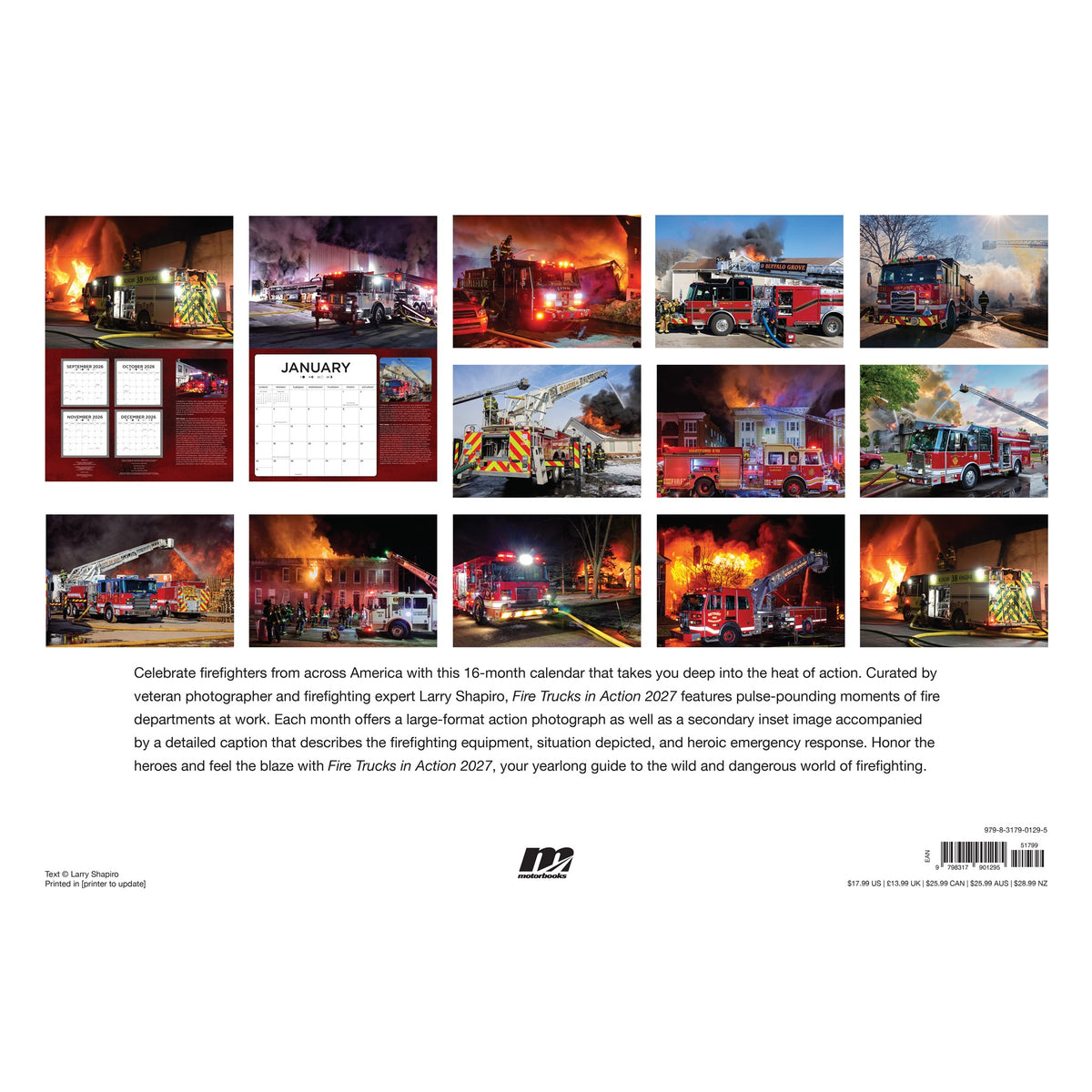 Fire Trucks in Action 2027 Wall Calendar