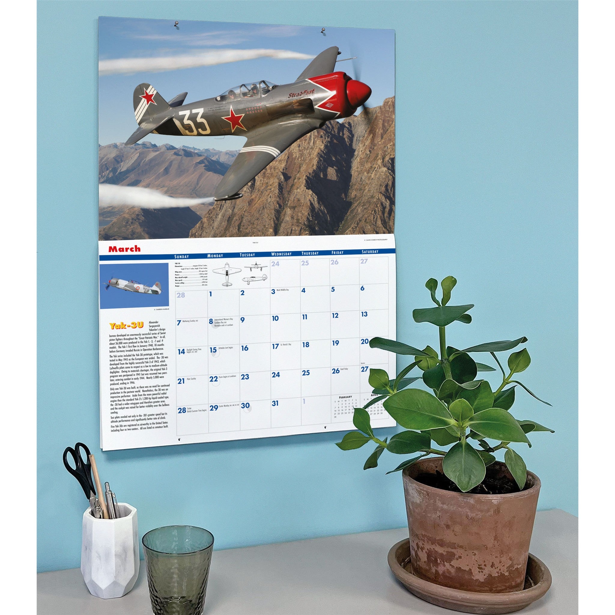 Calendrier mural L'âge d'or de l'aviation 2027