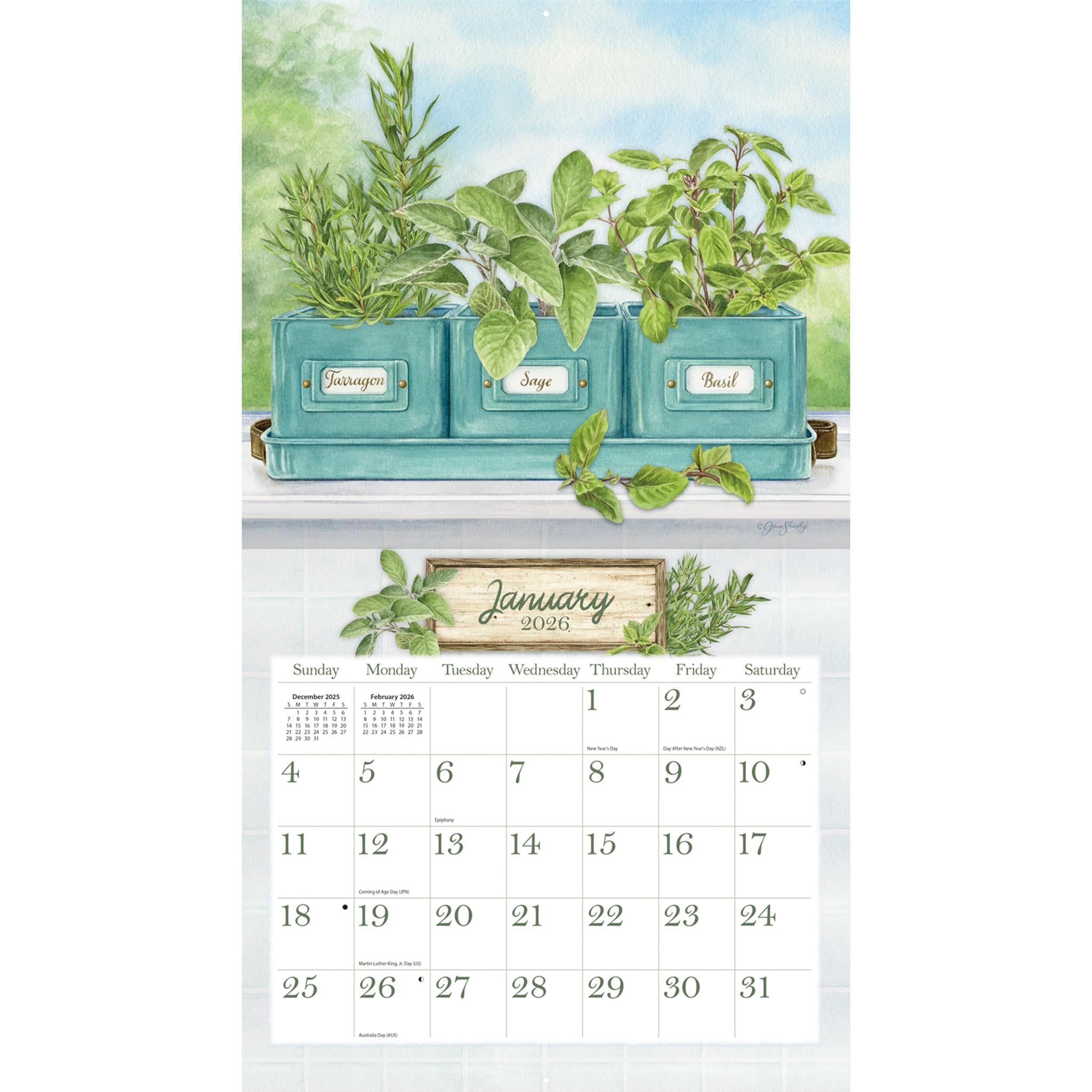 Herb Garden 2026 Deluxe Wall Calendar - Online Only