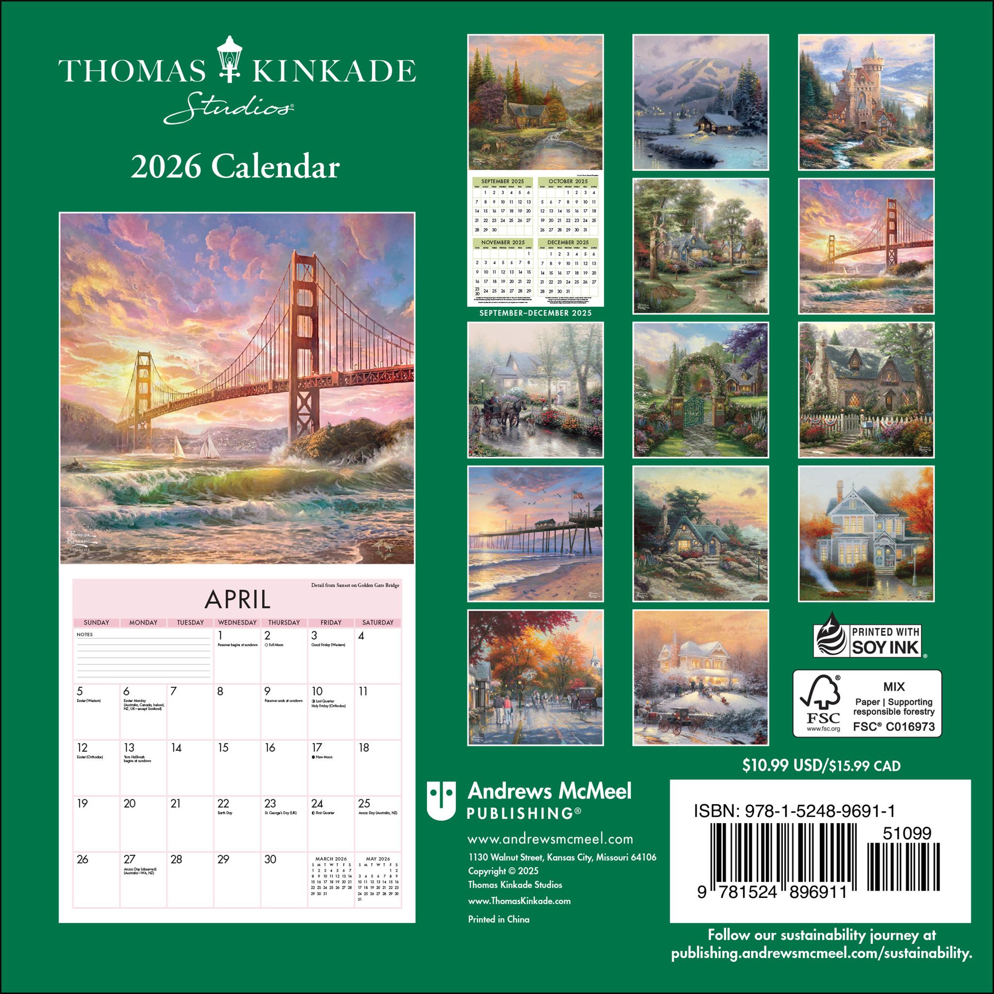 Mini-calendrier Kinkade Studios 2026