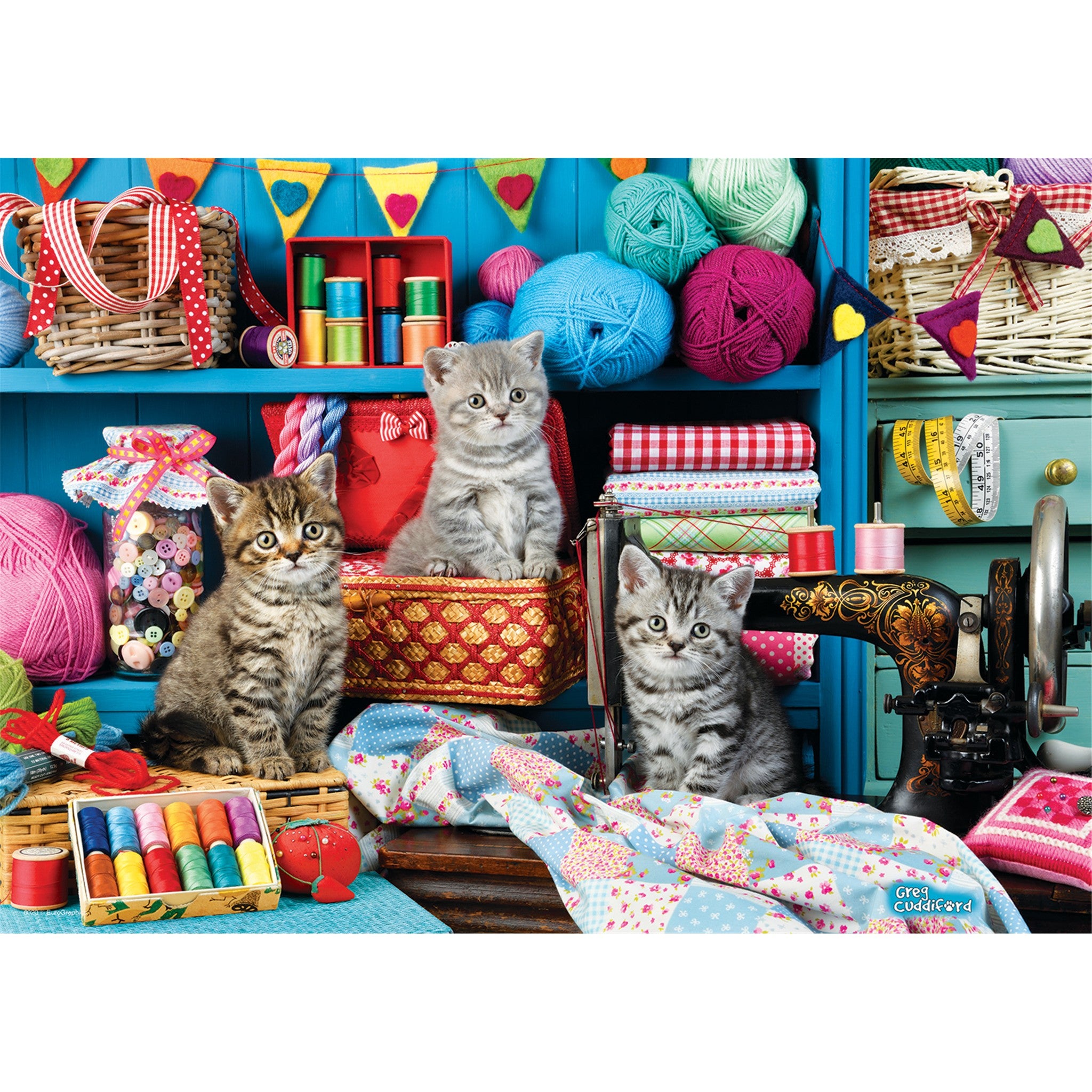 Puzzle de 48 pièces « Chatons dans l'atelier de couture »