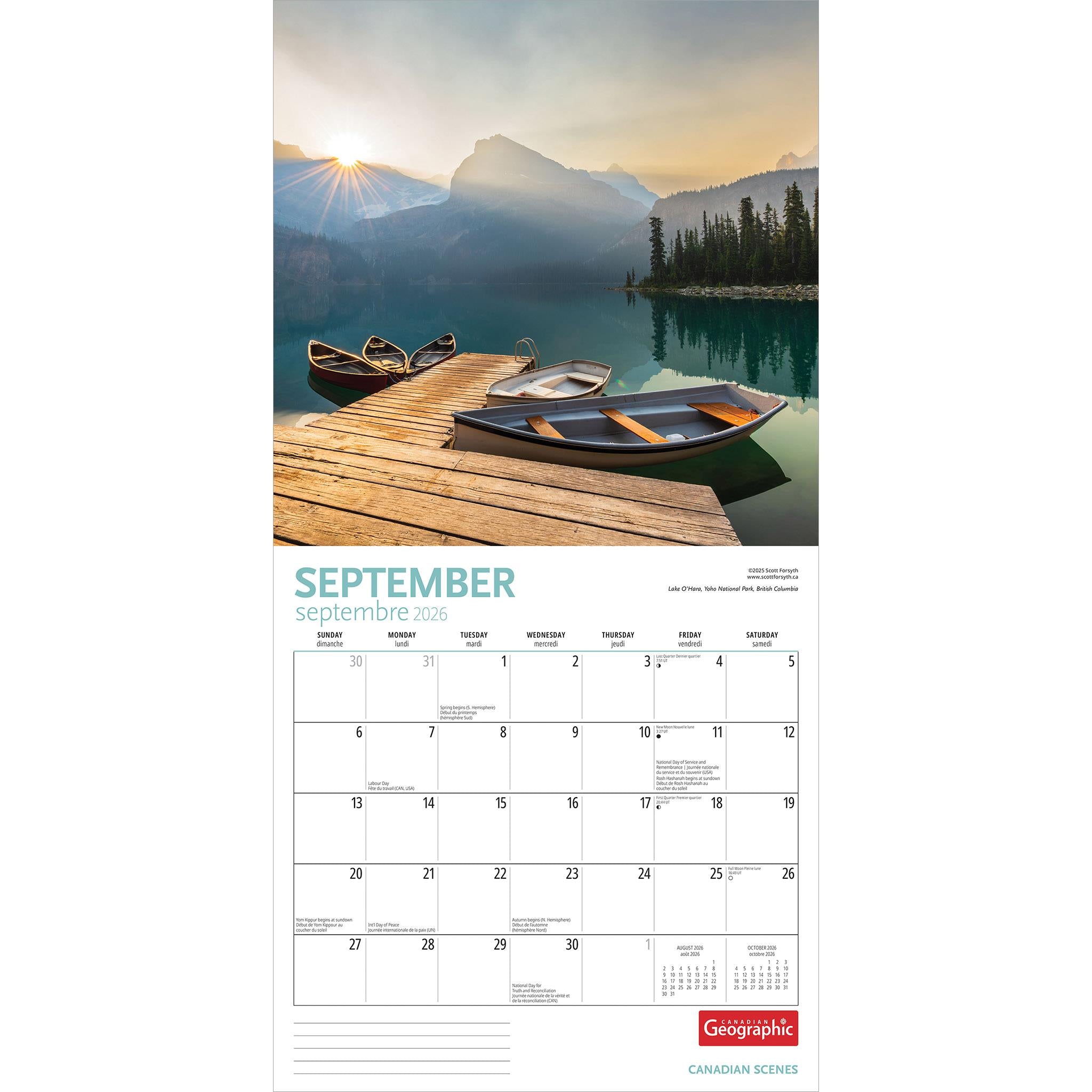 Canadian Geographic Canadian Scenes 2026 Wall Calendar