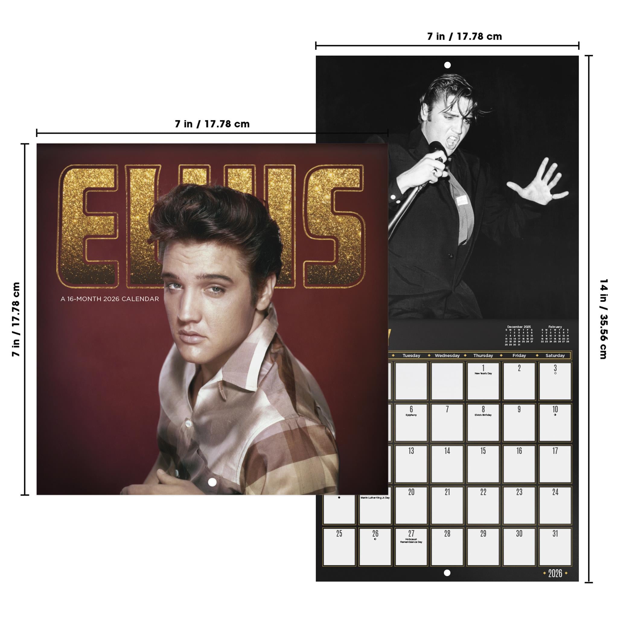 Mini calendrier Elvis Presley 2026