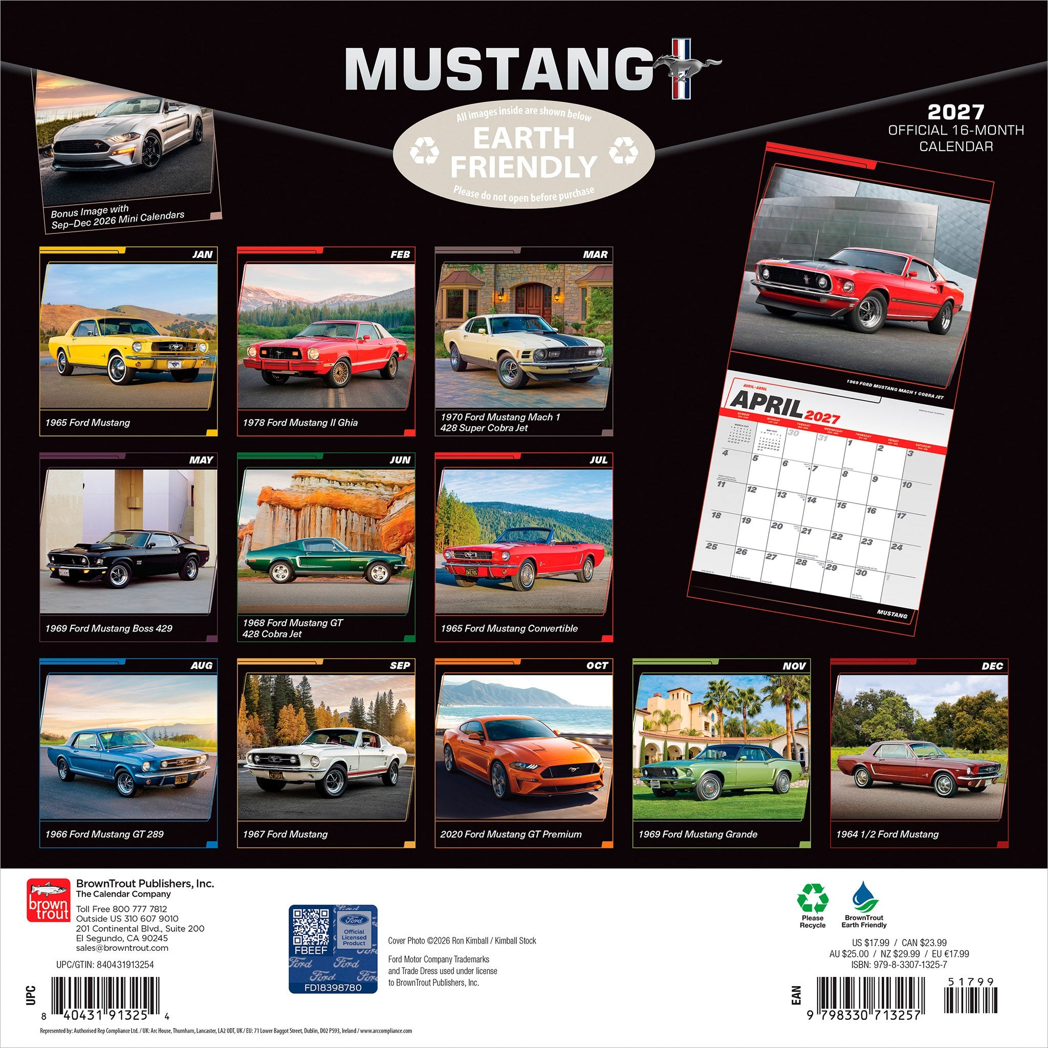 Mustang 2027 Wall Calendar