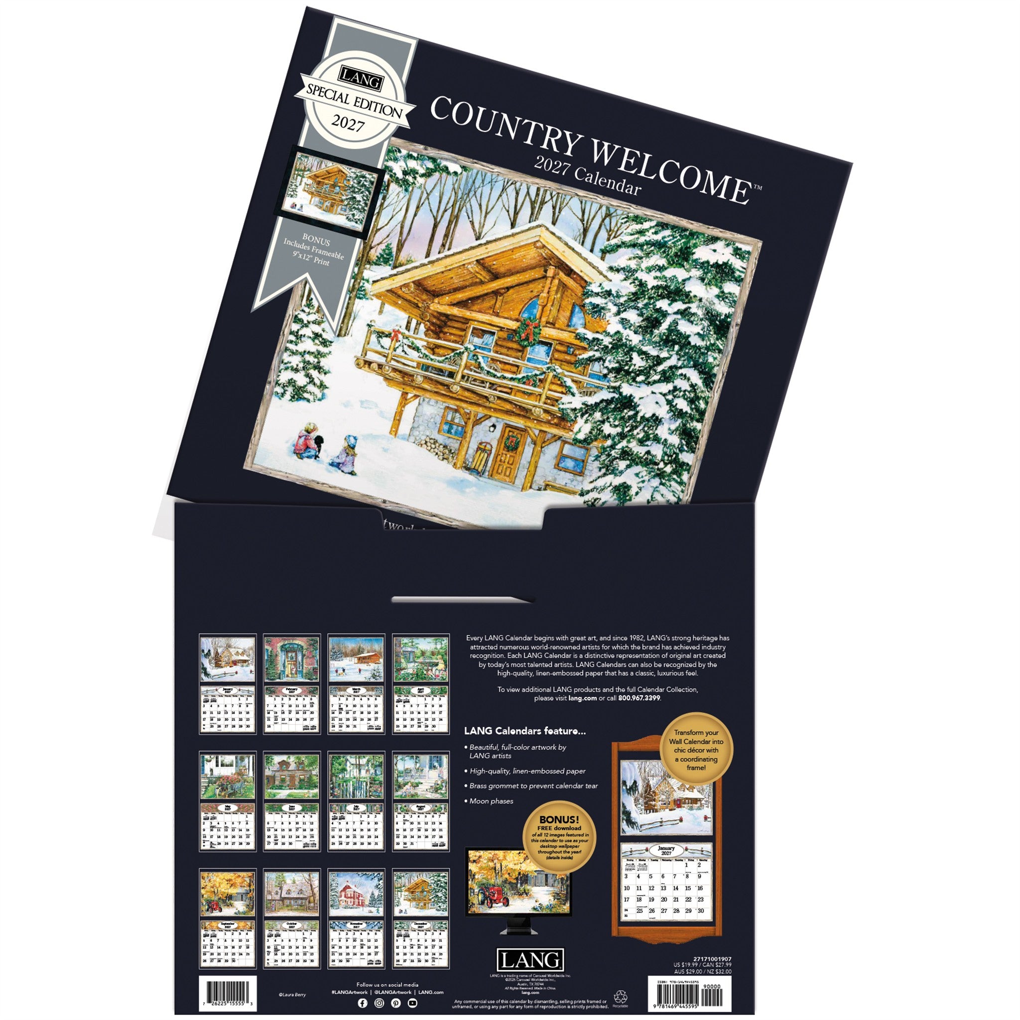 Country Welcome Special Edition with Print 2027 Wall Calendar