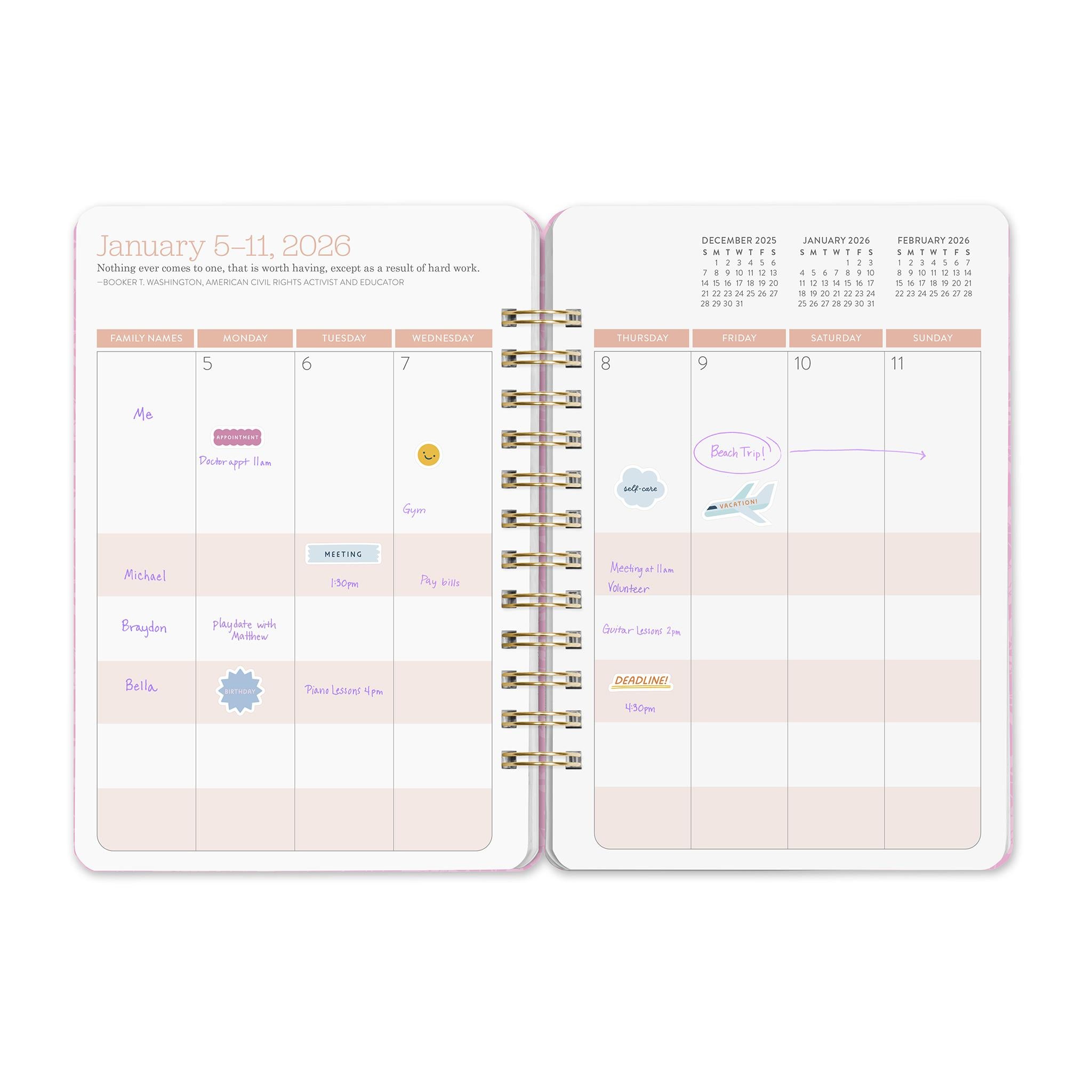 Bella Flora Do It All 2025-2026 Planner Calendar