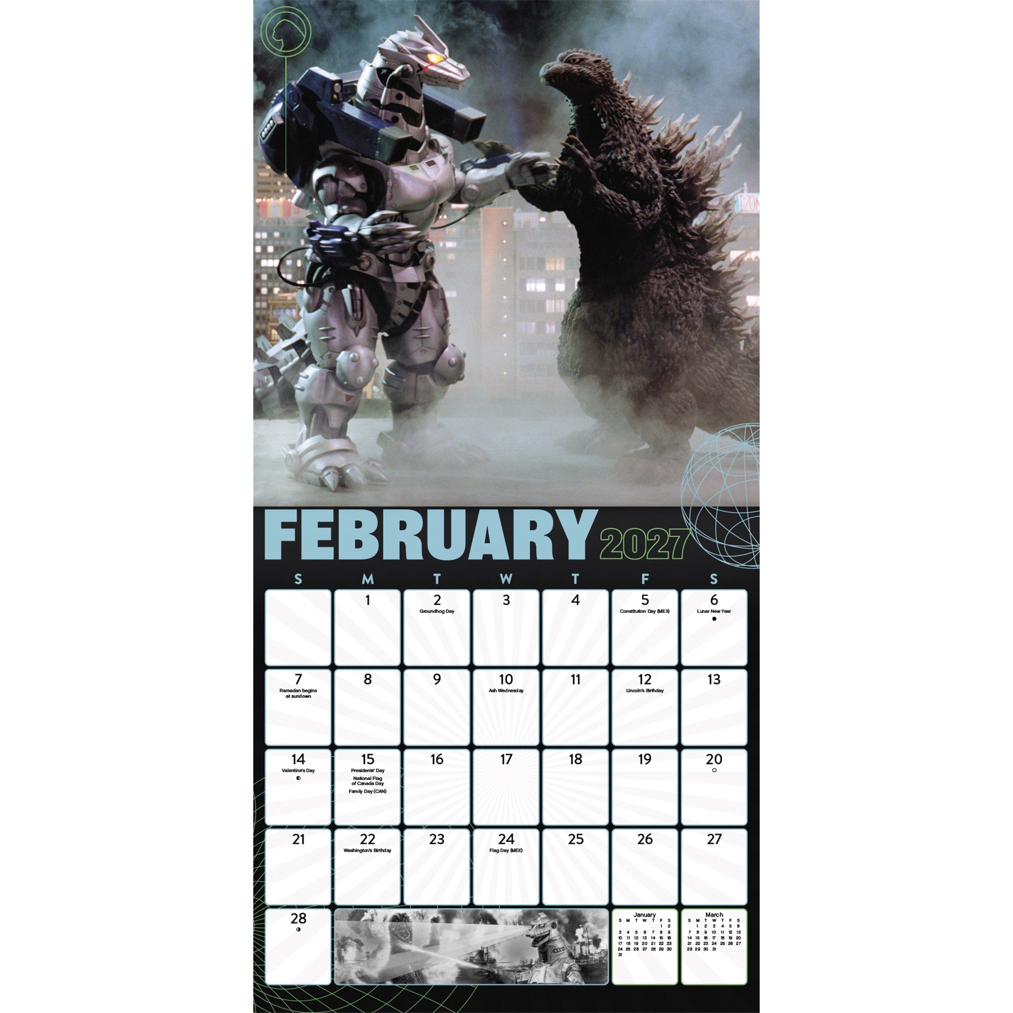 Calendrier mural Godzilla Classique Exclusif avec illustration 2027 – En ligne seulement