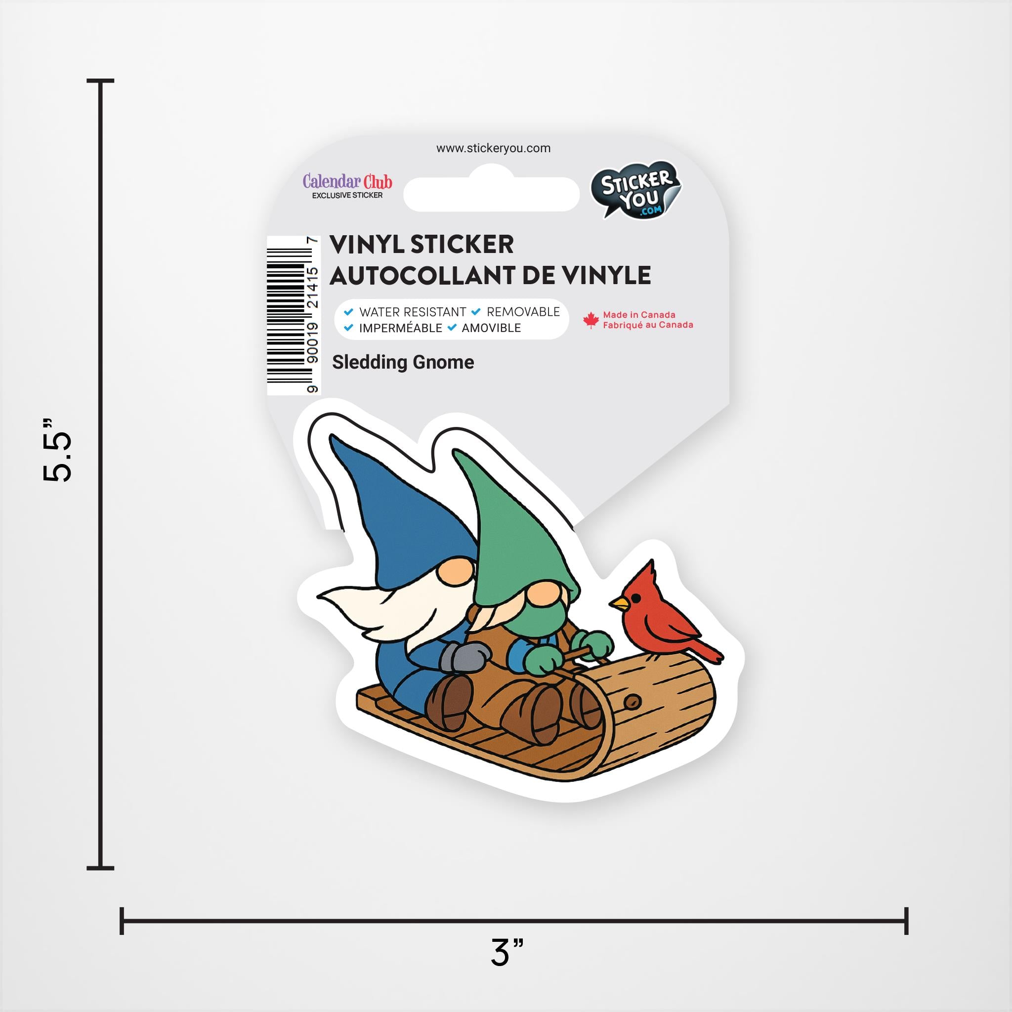 Autocollant en vinyle exclusif Gnome