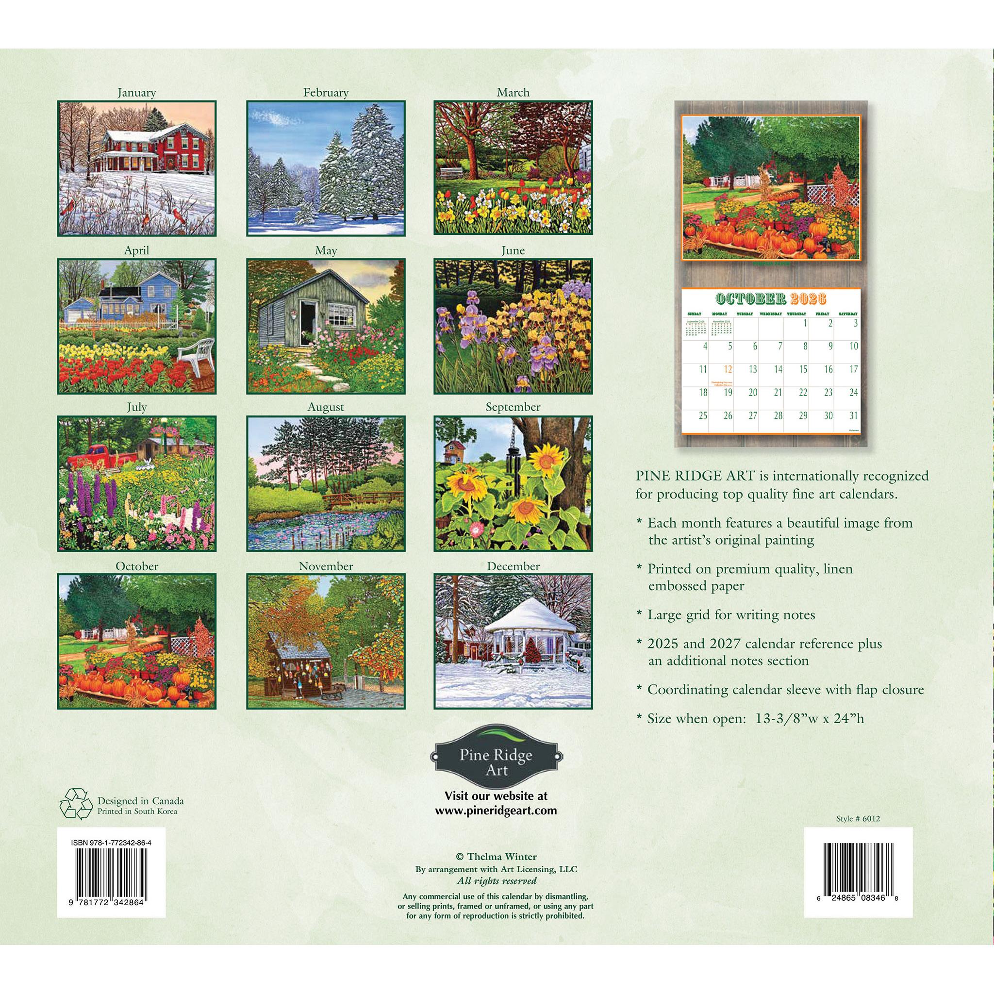 Calendrier mural Garden Glory 2026 - Disponible uniquement en ligne