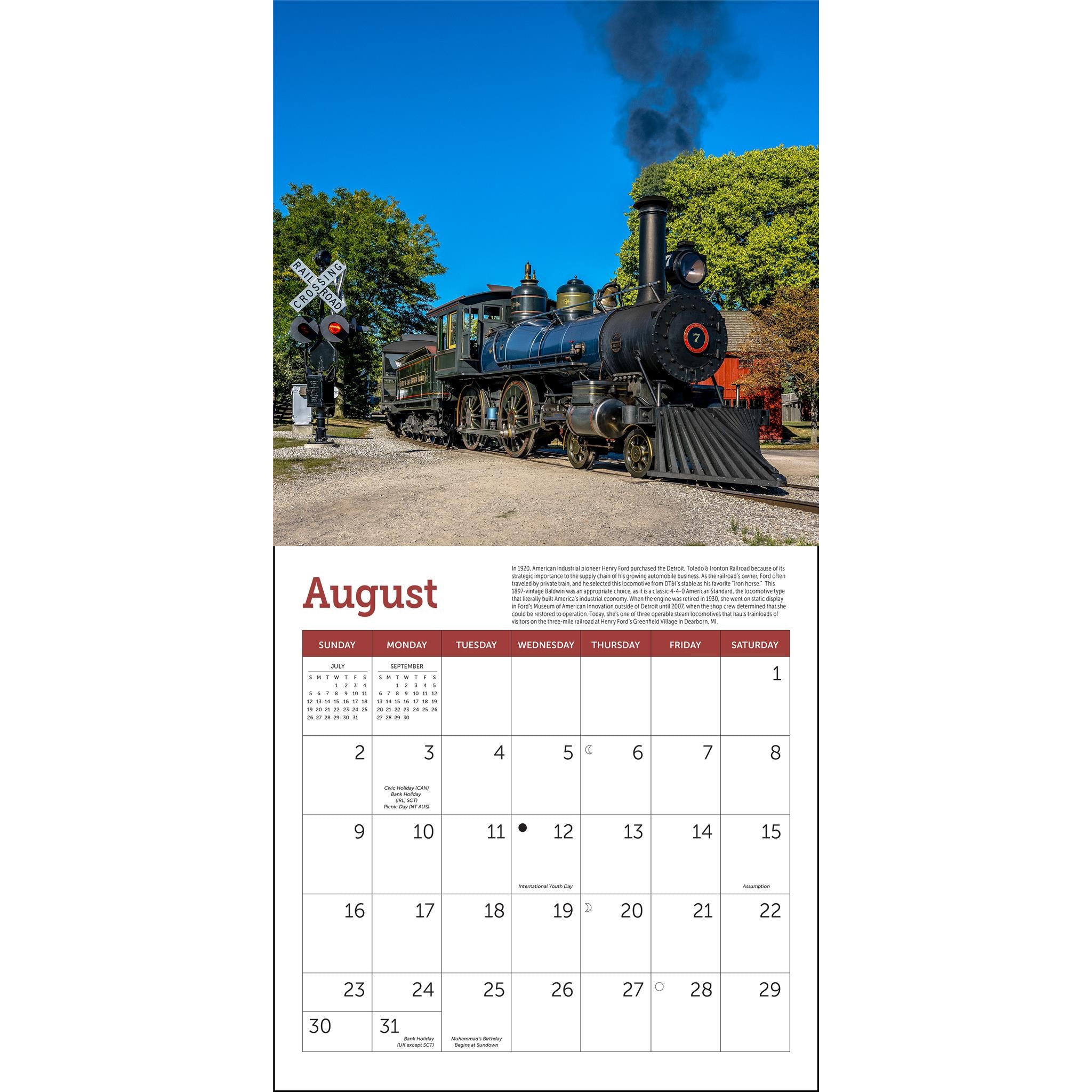 Steam Trains 2026 Mini Calendar