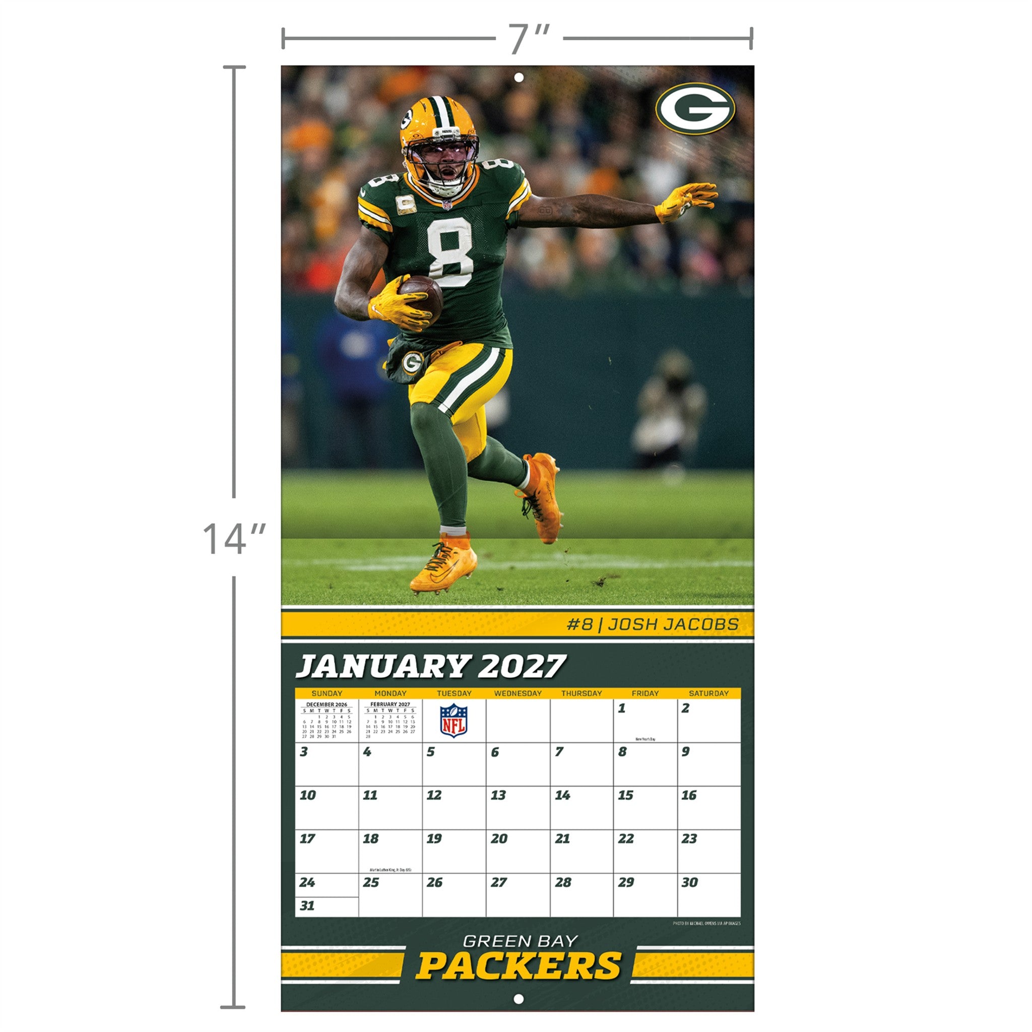 NFL Green Bay Packers 2027 Mini Calendar - Online Only