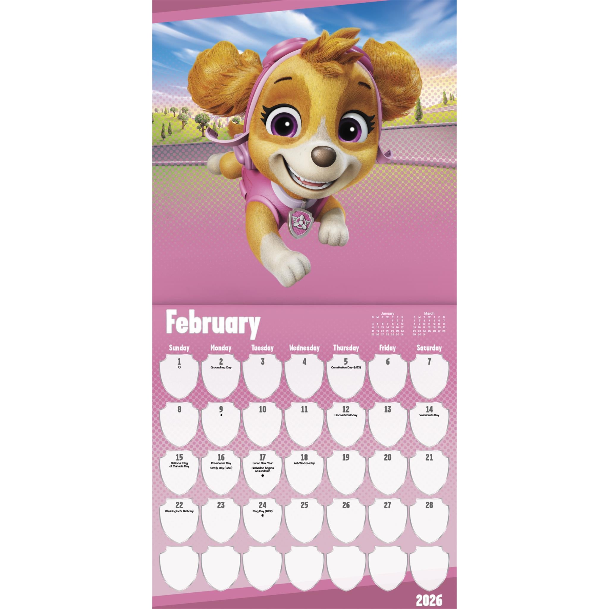 Paw Patrol 2026 Wall Calendar