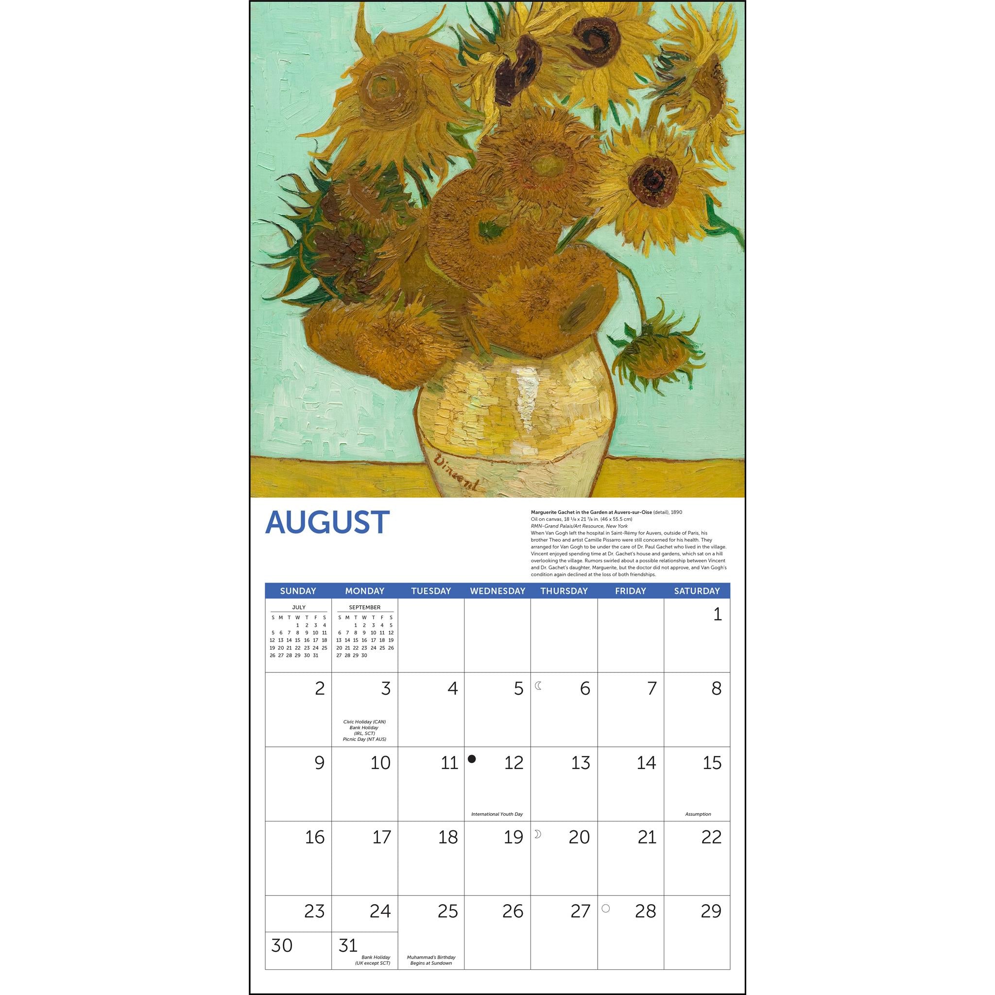Calendrier mural Van Gogh Fleurs 2026