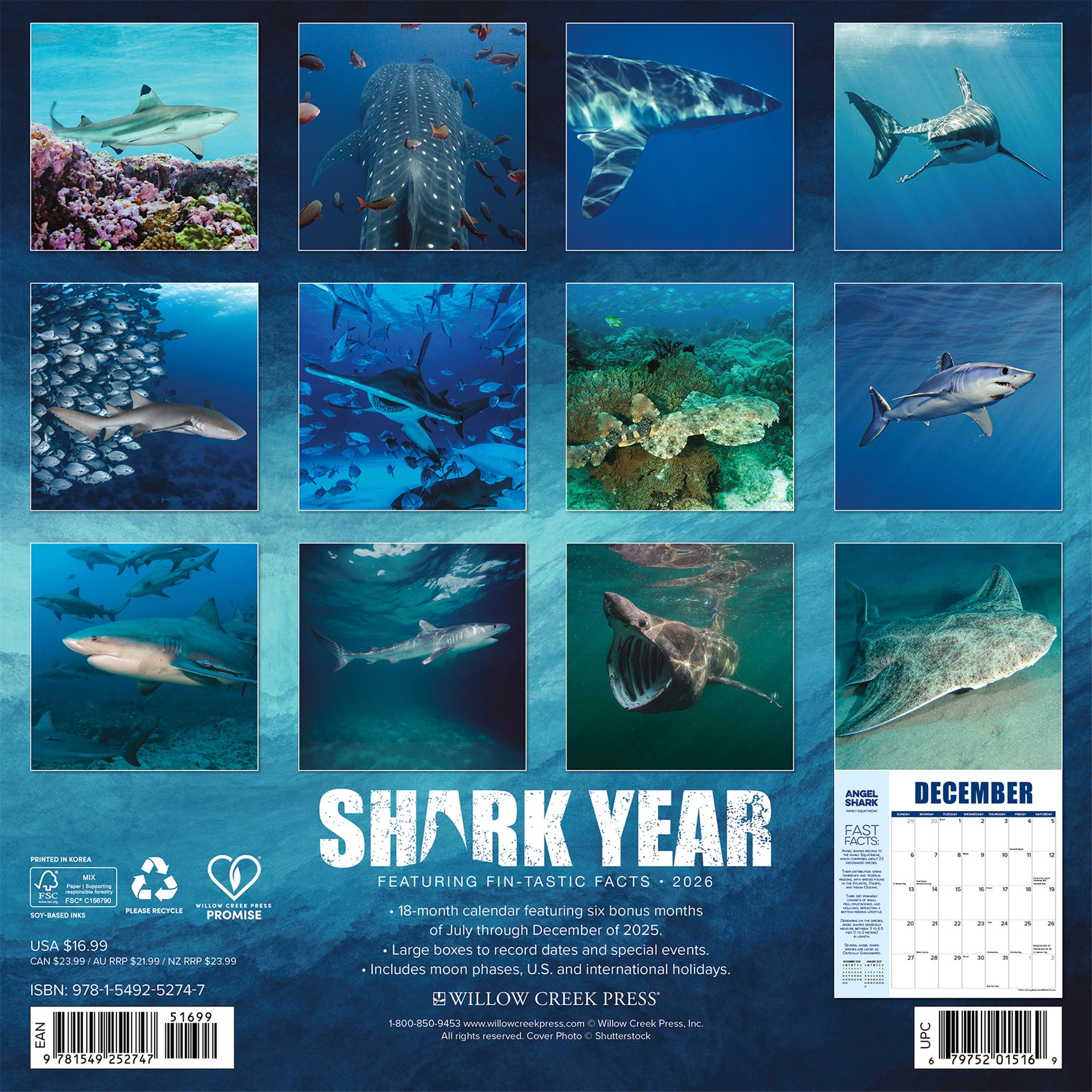 Calendrier mural de l'année du Requin 2026