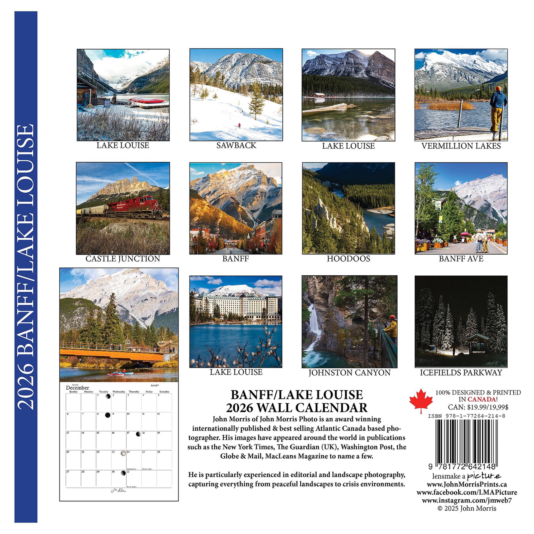 Calendrier mural Banff et Lac Louise 2026