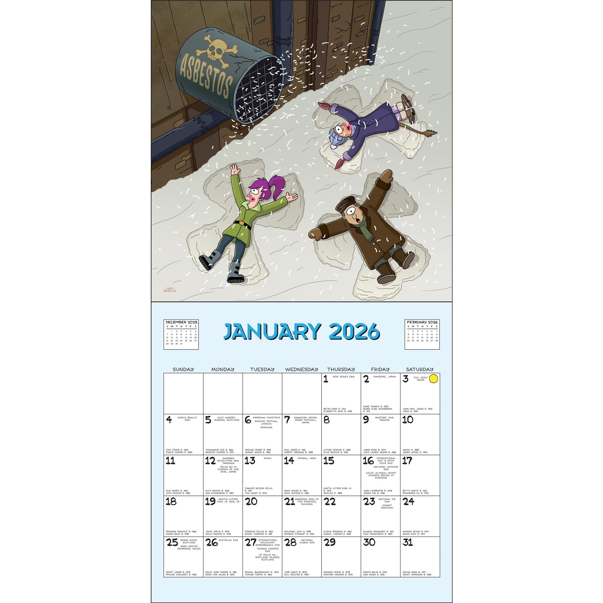 Futurama 2026 Wall Calendar
