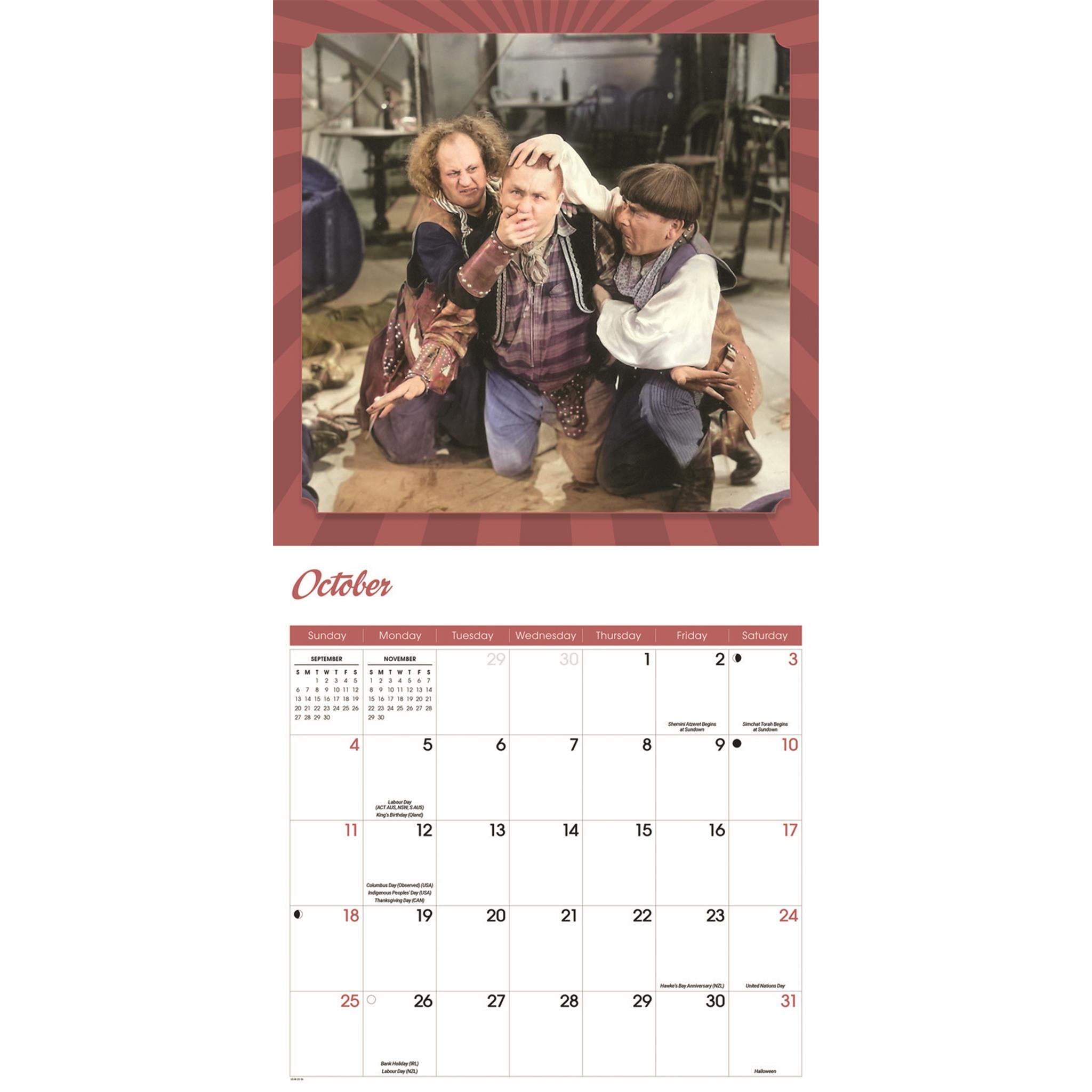 Three Stooges 2026 Wall Calendar