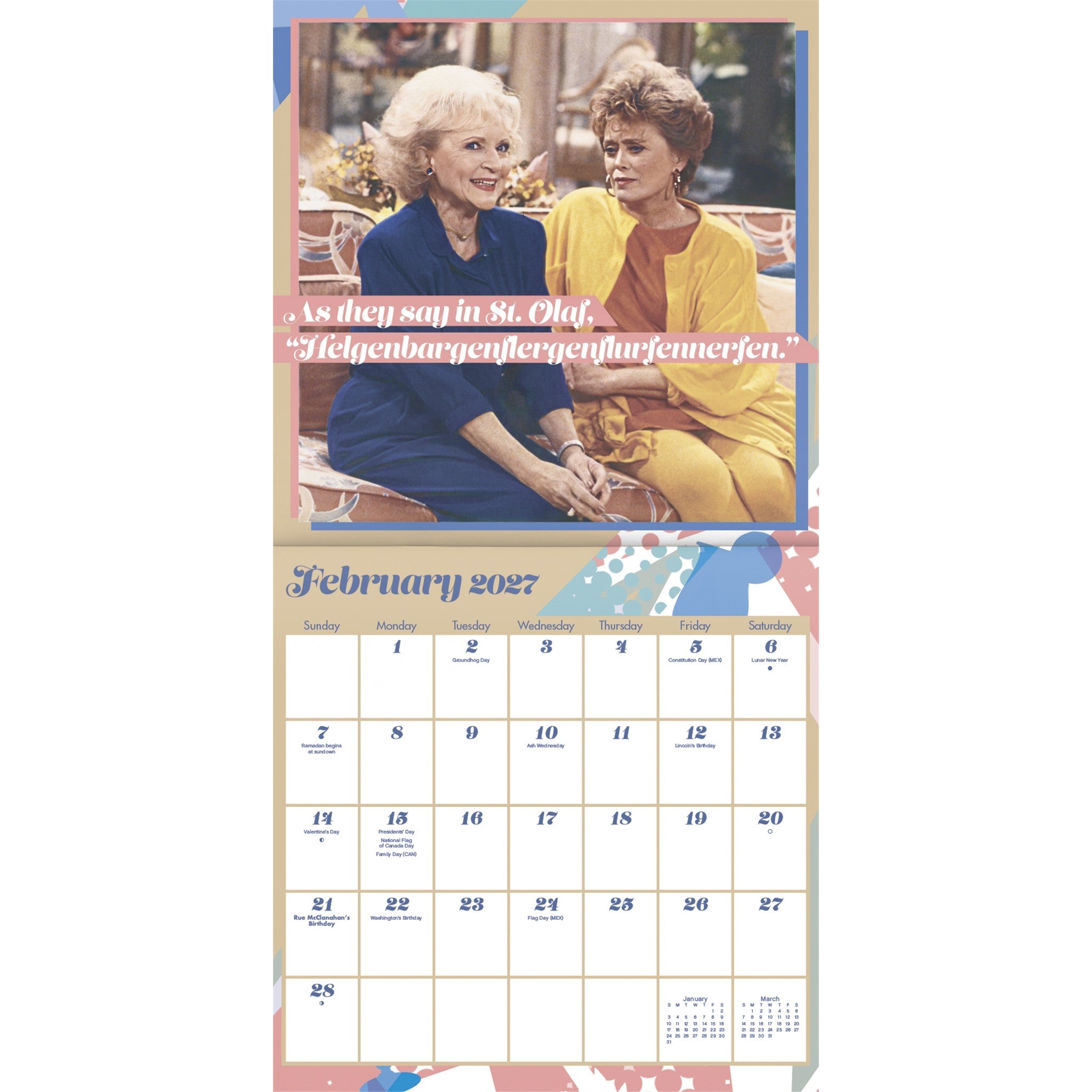 Golden Girls Exclusive with Print 2027 Wall Calendar
