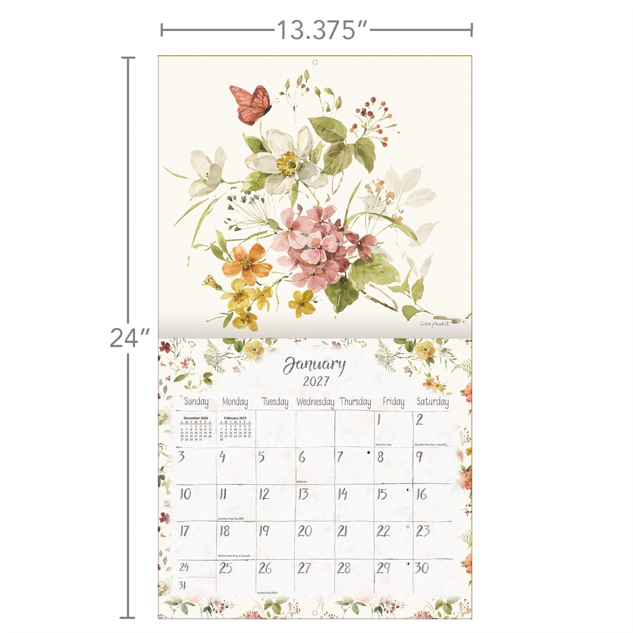 Watercolor Seasons 2027 Wall Calendar - Online Only