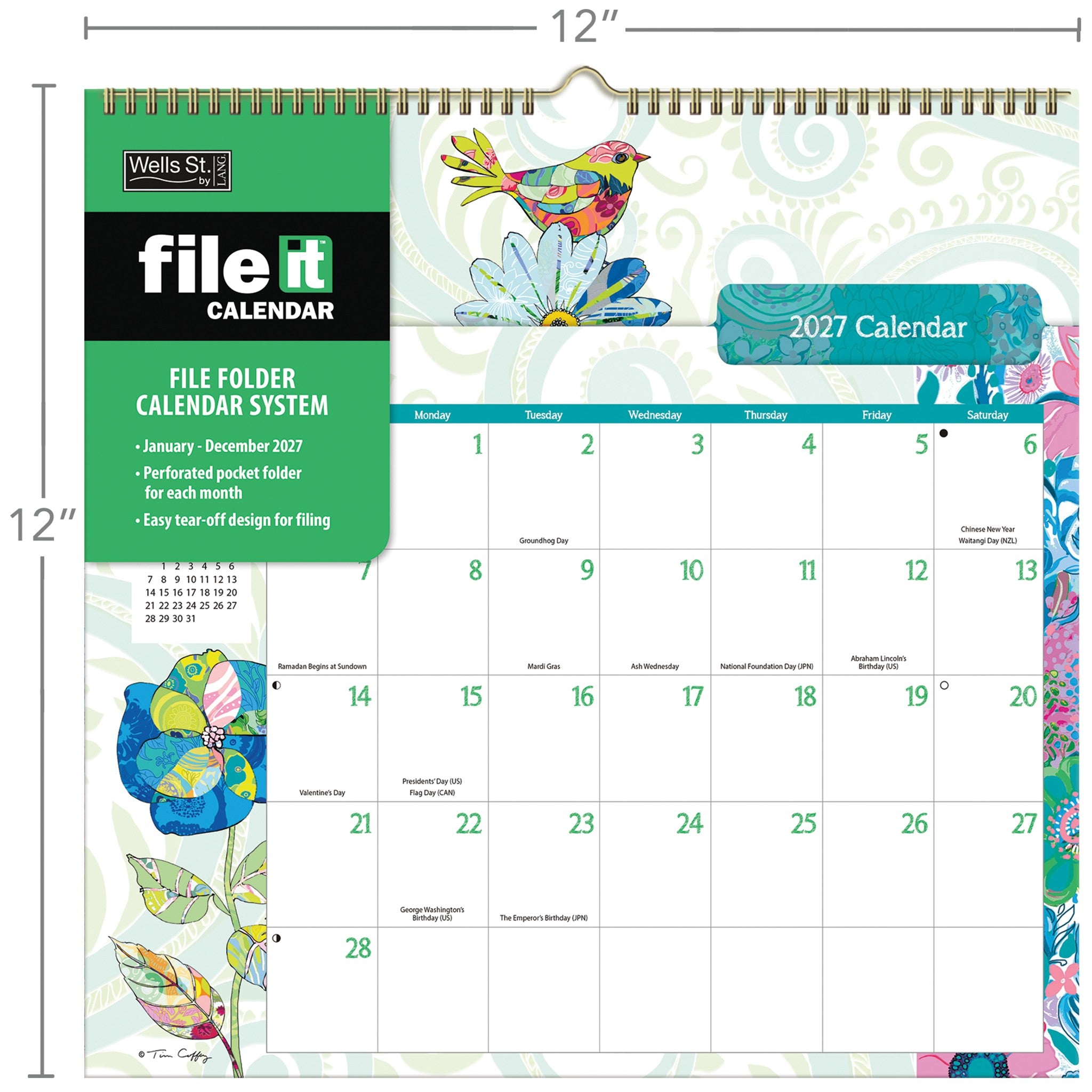 Calendrier mural Ladybird File-It 2027