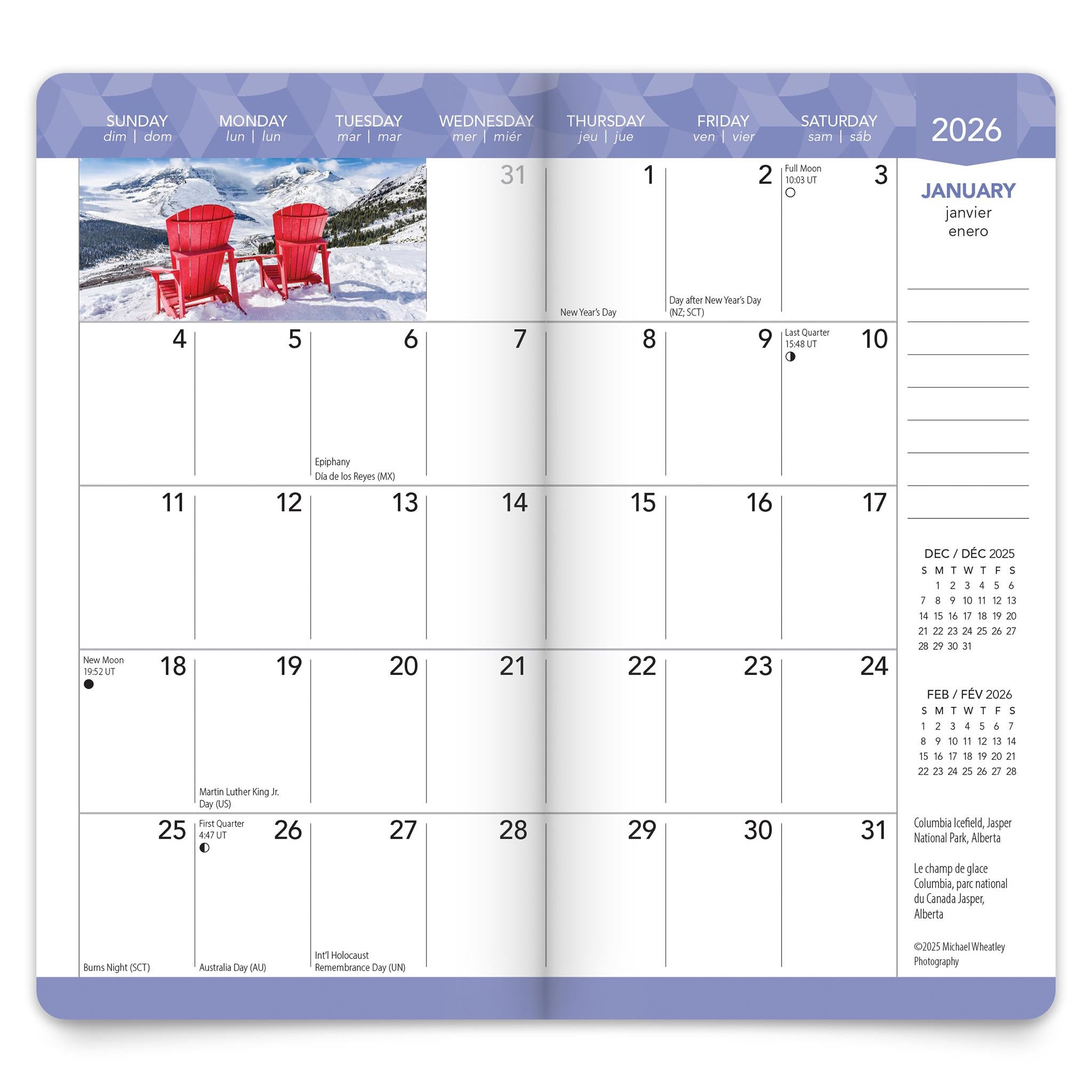 Canada Bilingual 2026 2 Yr Pocket Planner Calendar - Online Only