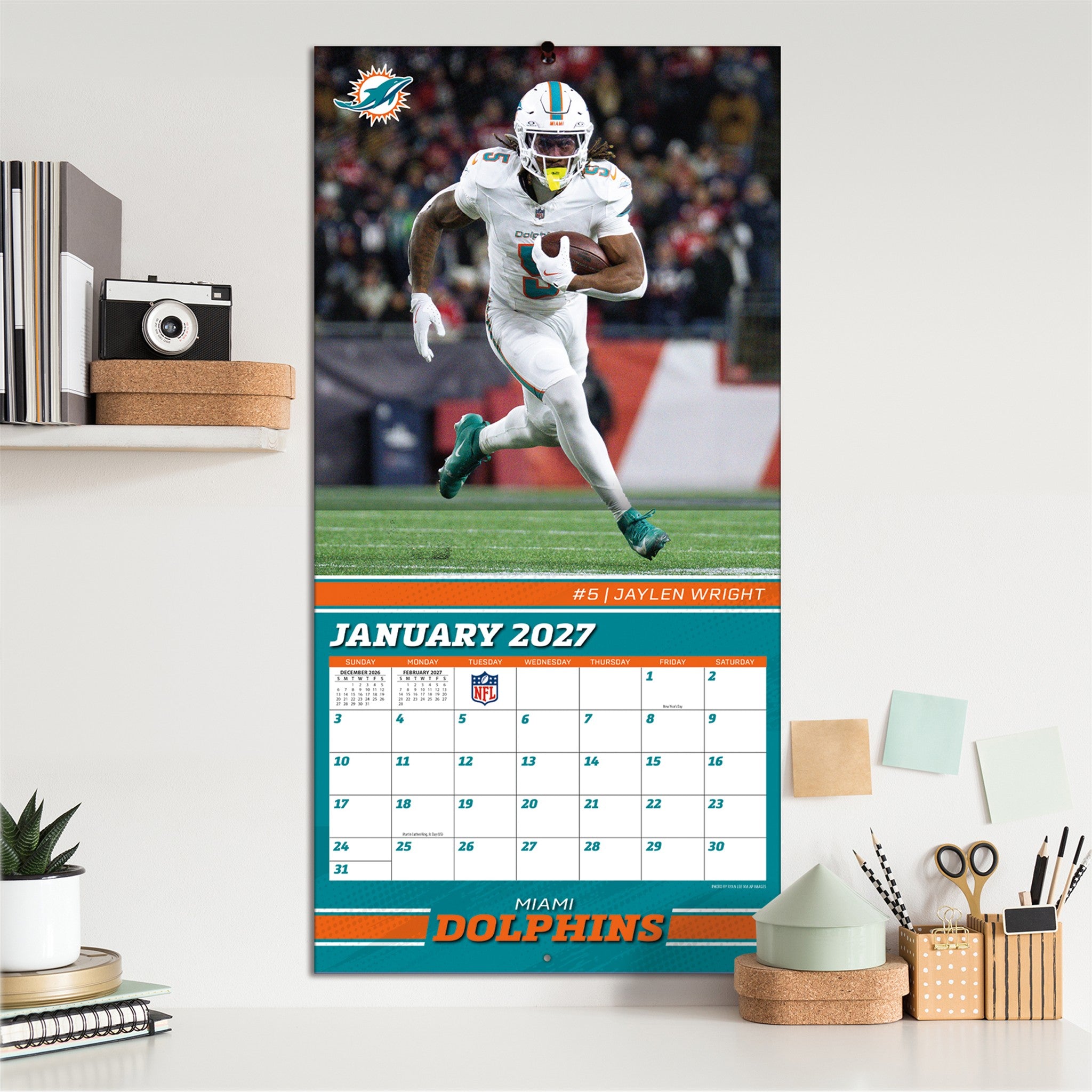 NFL Miami Dolphins 2027 Wall Calendar - Online Only
